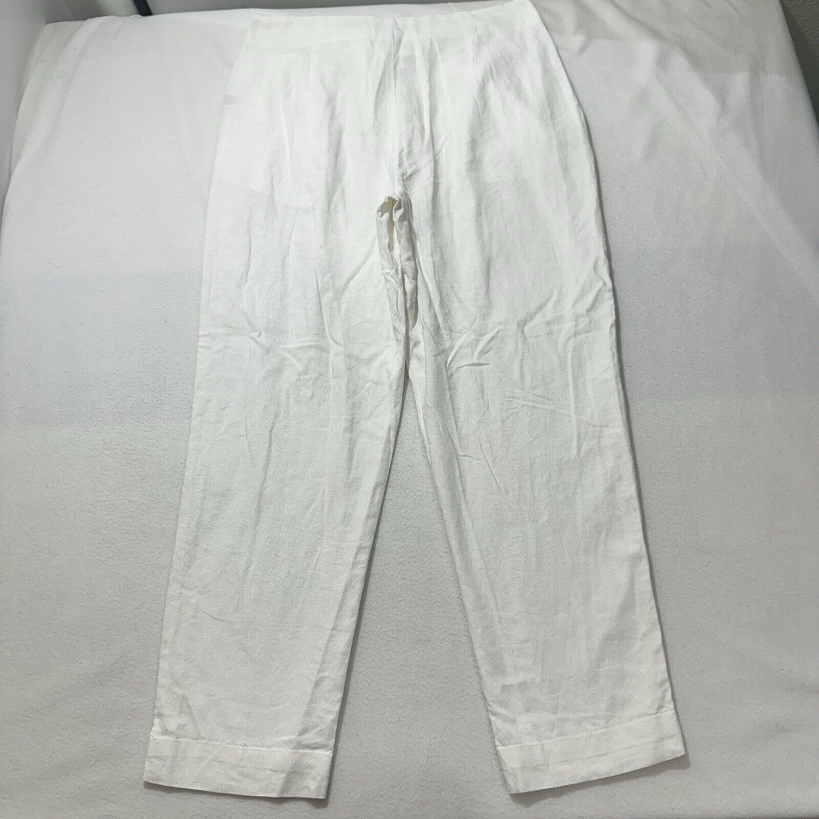 Other A New Day 8 High Rise Linen Blend Tapered Ankle Pants White Size 30" / US 8 / IT 44 - 8 Thumbnail