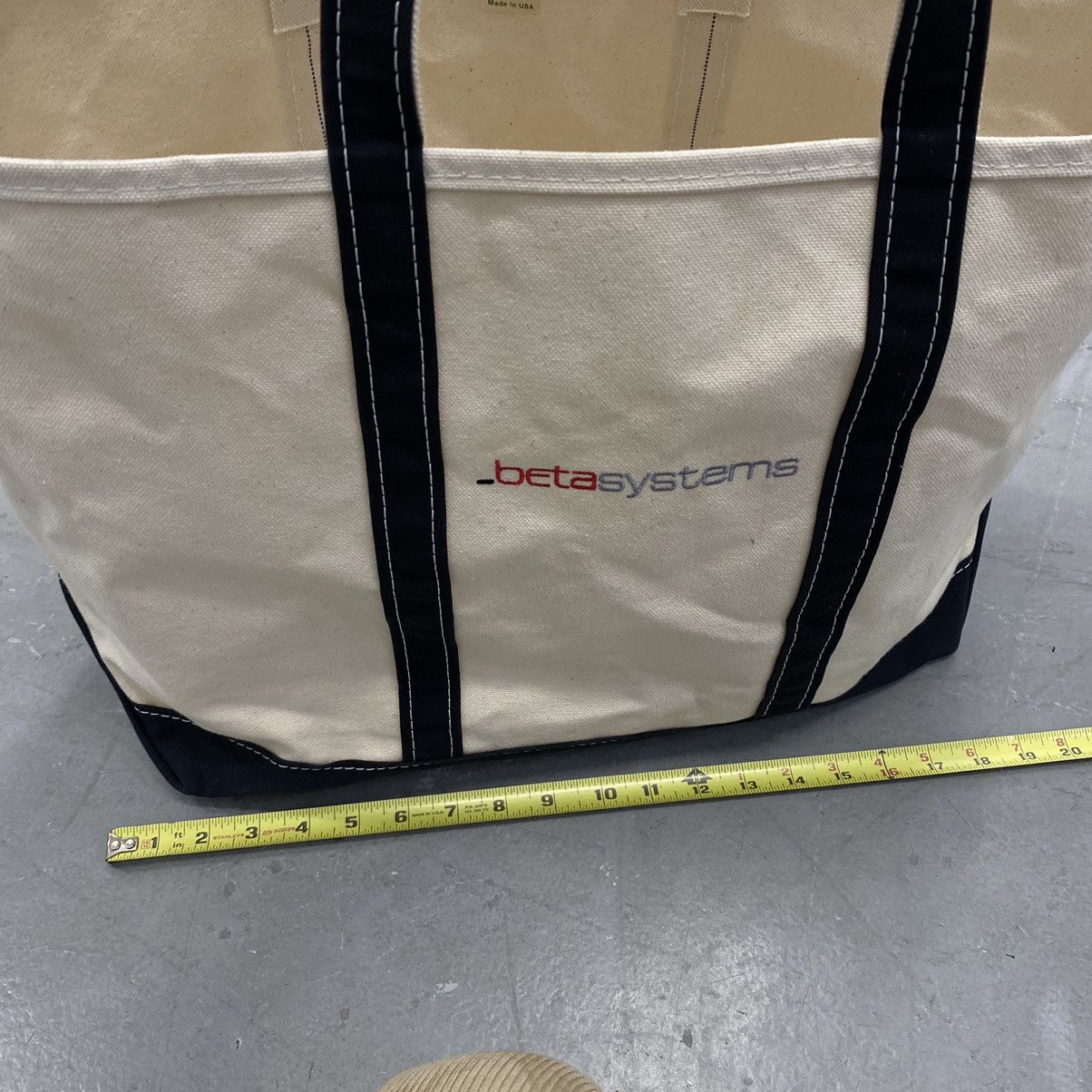 Japanese Brand × L.L. Bean × Vintage Vtg LL Bean Boat & Tote Ivory/Black Beta Systems Software US Size ONE SIZE - 2 Thumbnail