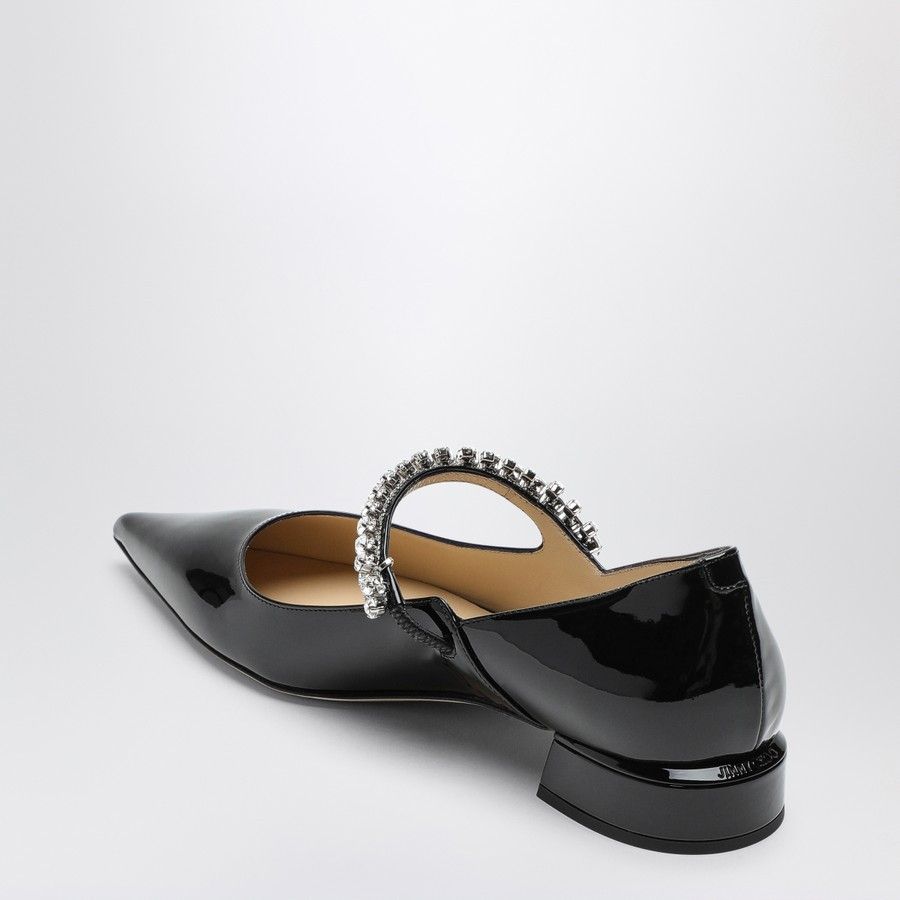 Jimmy Choo o1d2blof0824 Leather Flat Pumps in Black Size US 7.5 / IT 37.5 - 3 Thumbnail