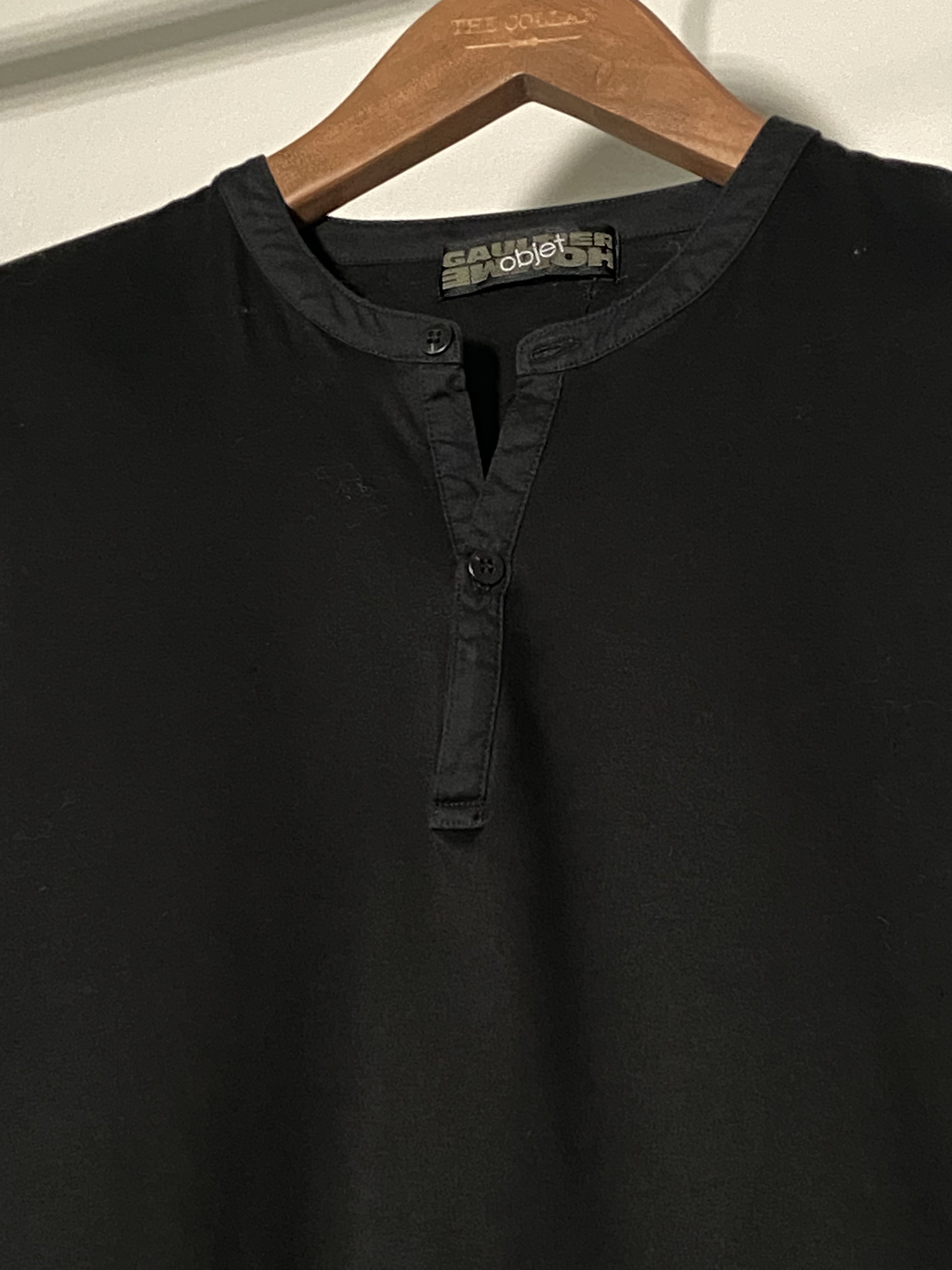 JPG objet button up neck tee, view 2
