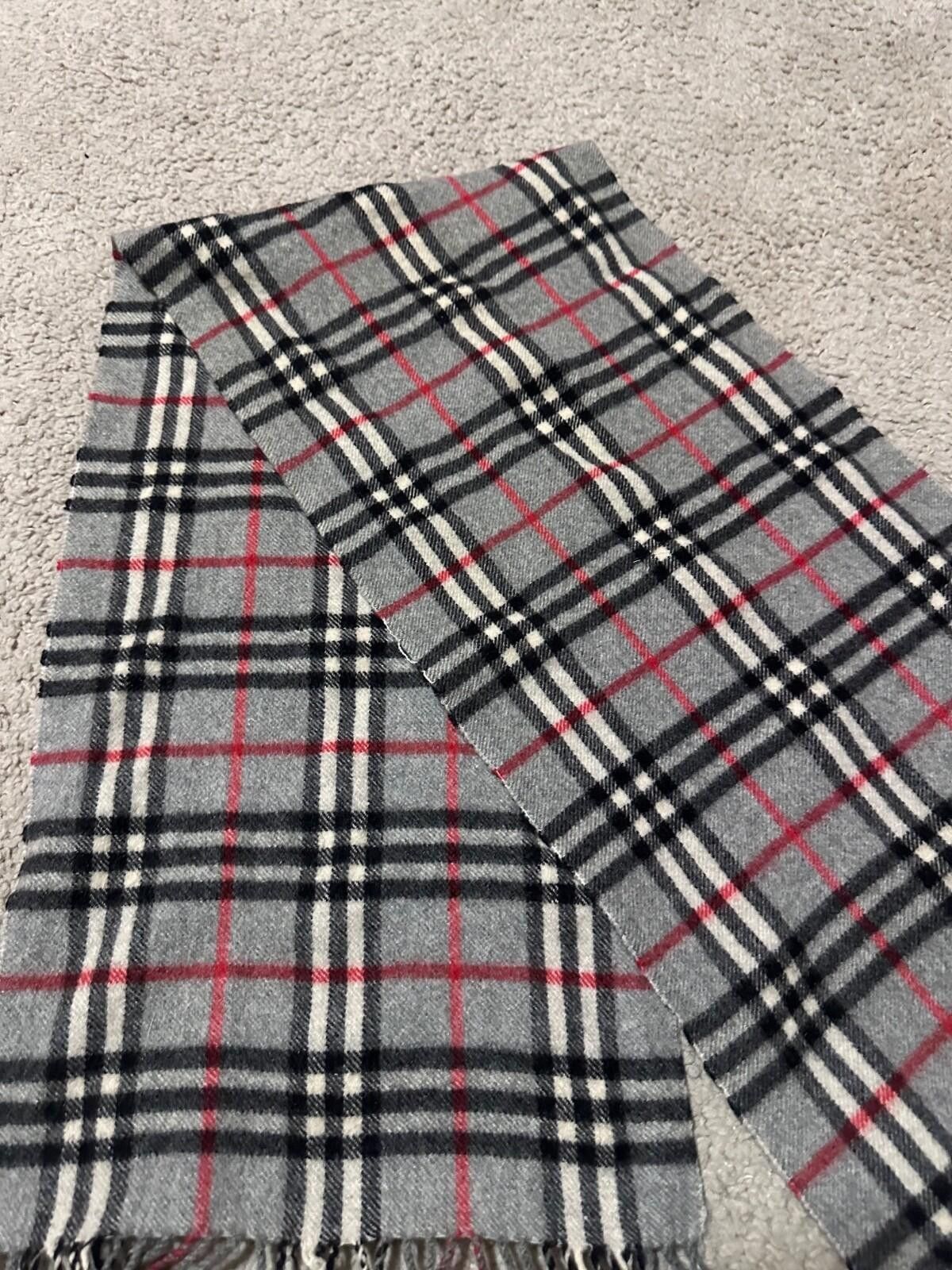 Burberry BURBERRY Gray Classic Nova Check Scarf Pure Cashmere England Size ONE SIZE - 6 Thumbnail