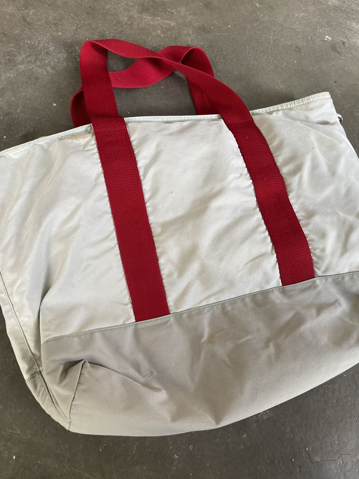 Prada Prada White Tessuto Tote Bag Red Nylon Cloth Size ONE SIZE - 9 Thumbnail