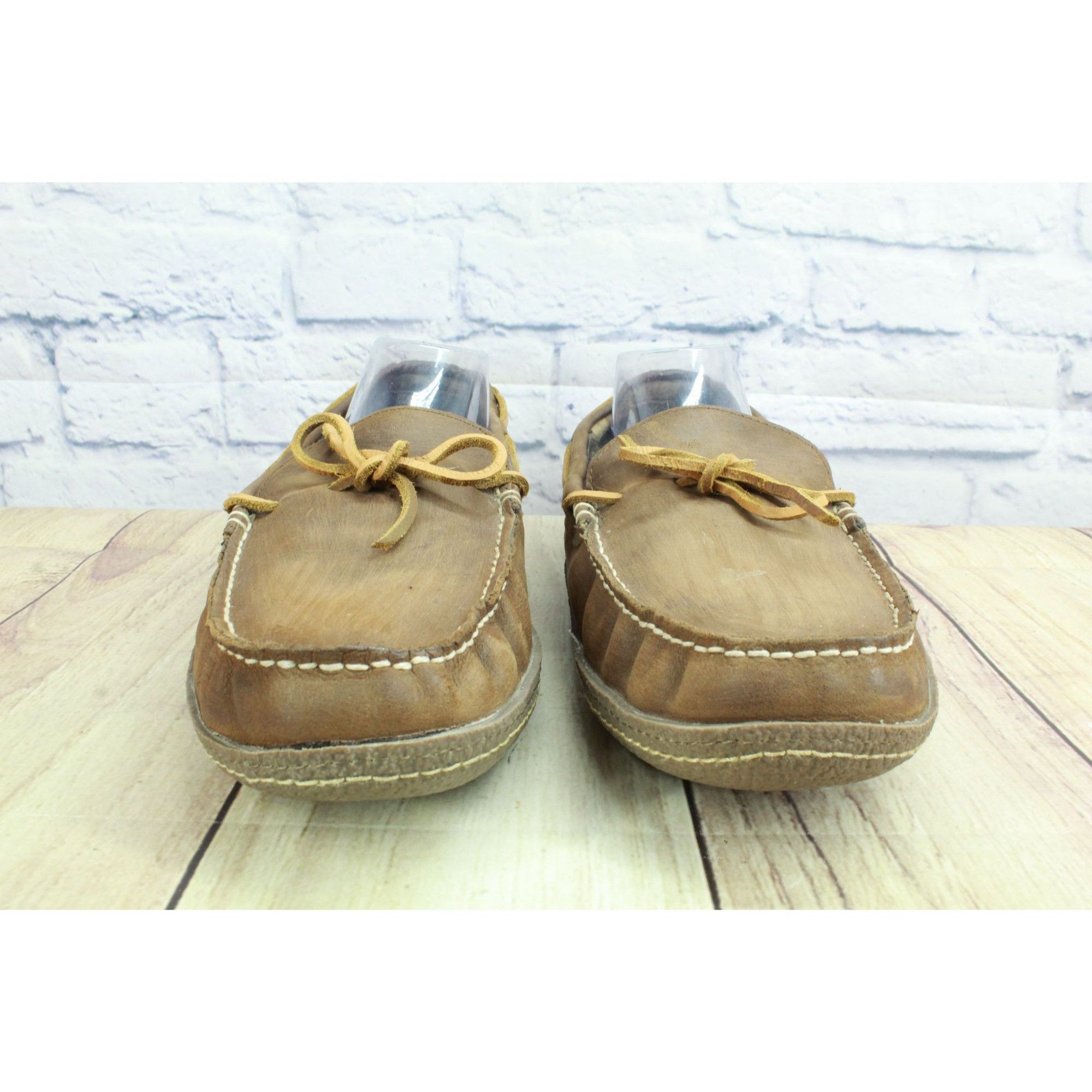 L.L. Bean LL Bean Men's Brown Leather Handsewn Slippers Size US 13 / EU 46 - 5 Thumbnail