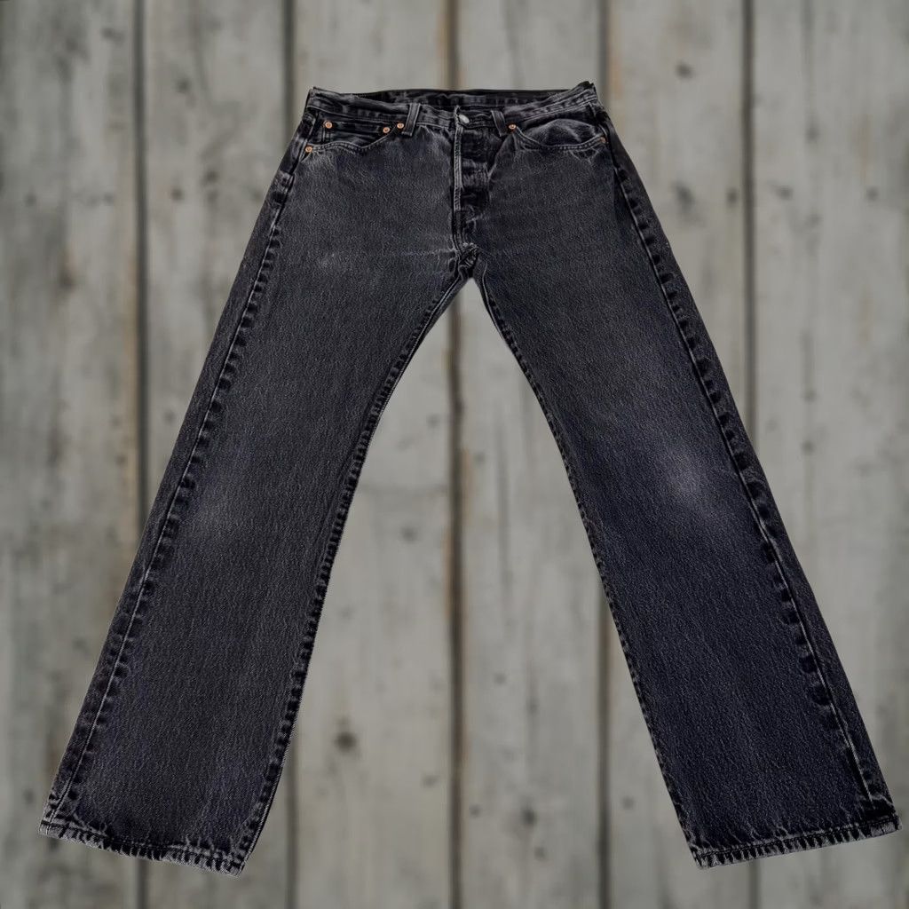 Levi's Levi's Mens Jeans 32x30 Black 501 Straight Fit Distressed Denim Pants Y2K Size US 32 / EU 48 - 1 Thumbnail