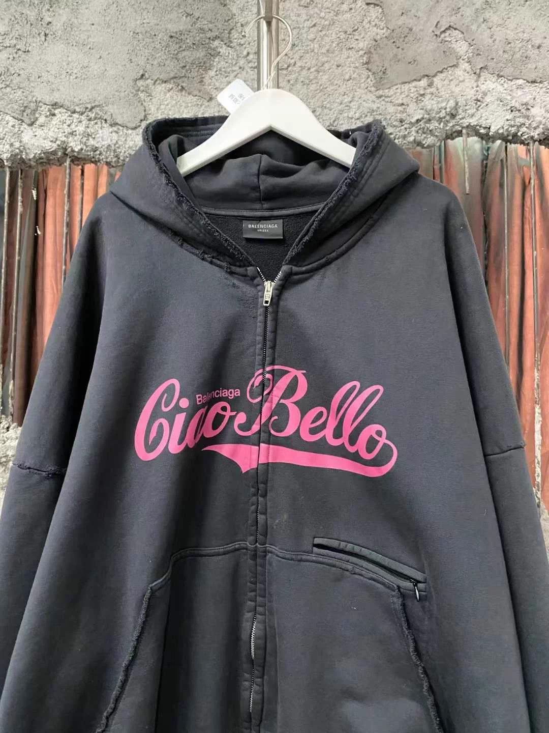 Balenciaga Balenciaga Black & Pink Ripped Zipper Hoodie/Jacket Size XS / US 0-2 / IT 36-38 - 3 Thumbnail