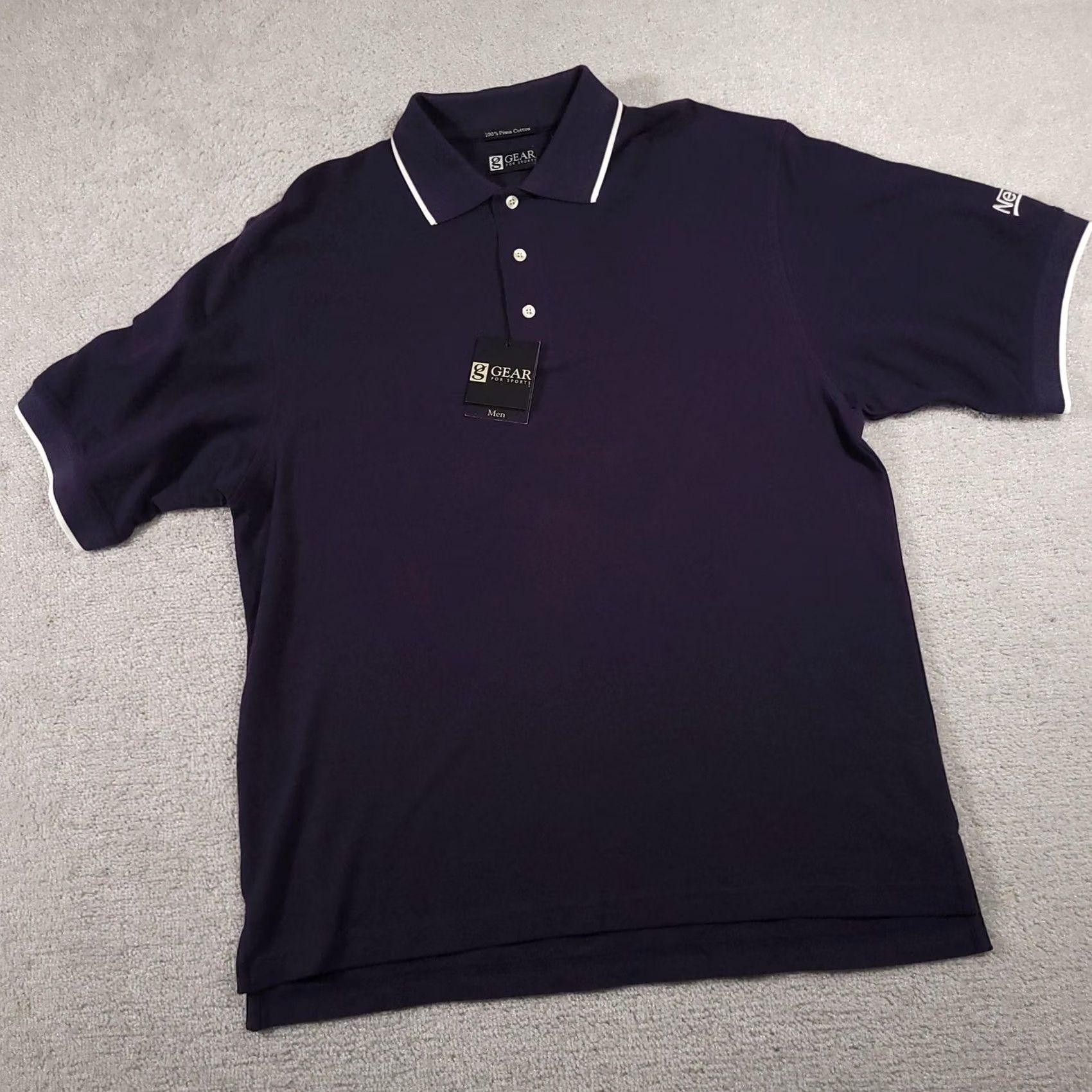 Vintage Gear For Sports Polo Shirt Mens M Navy Blue Nestlé Logo Pima Cotton Peru Size US M / EU 48-50 / 2 - 2 Thumbnail