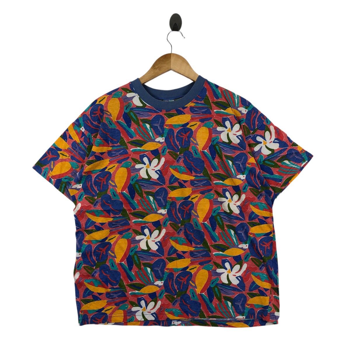Vintage 90s KEN DONE Art T Shirt AOP Logo Size M