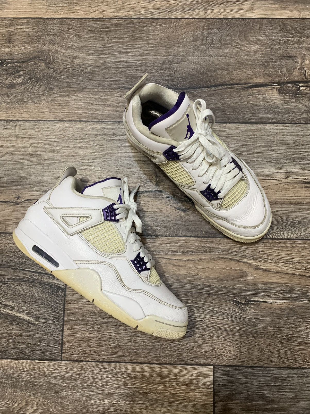 Jordan Brand × Nike Nike Air Jordan 4 Retro Purple Metallic White Size US10 Size US 10 / EU 43 - 3 Thumbnail