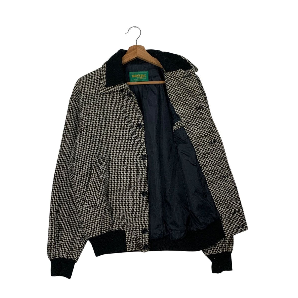 Japanese Brand MEN’S JAC Houndstooth Button Collared Wool Jacket #2078-C91 Size US M / EU 48-50 / 2 - 9 Thumbnail