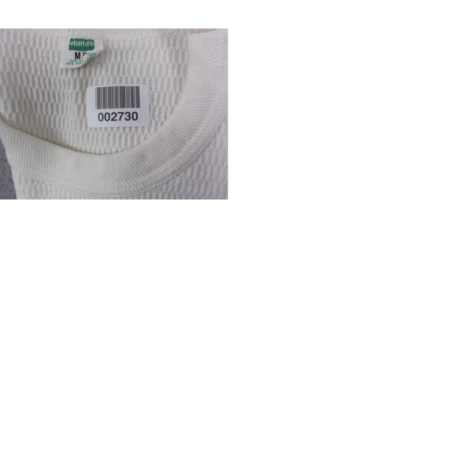 Hanes VINTAGE Hanes Shirt Mens M Ivory Thermal Crew Neck Knit 70s 60s Size US M / EU 48-50 / 2 - 9 Thumbnail