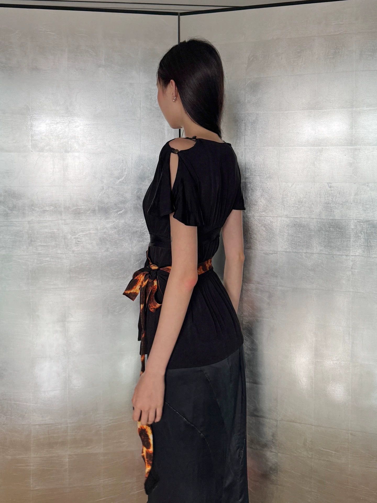 Just Cavalli Women's Just Cavalli Shoulder-Cutout Tie-Waist Top Size S / US 4 / IT 40 - 9 Thumbnail