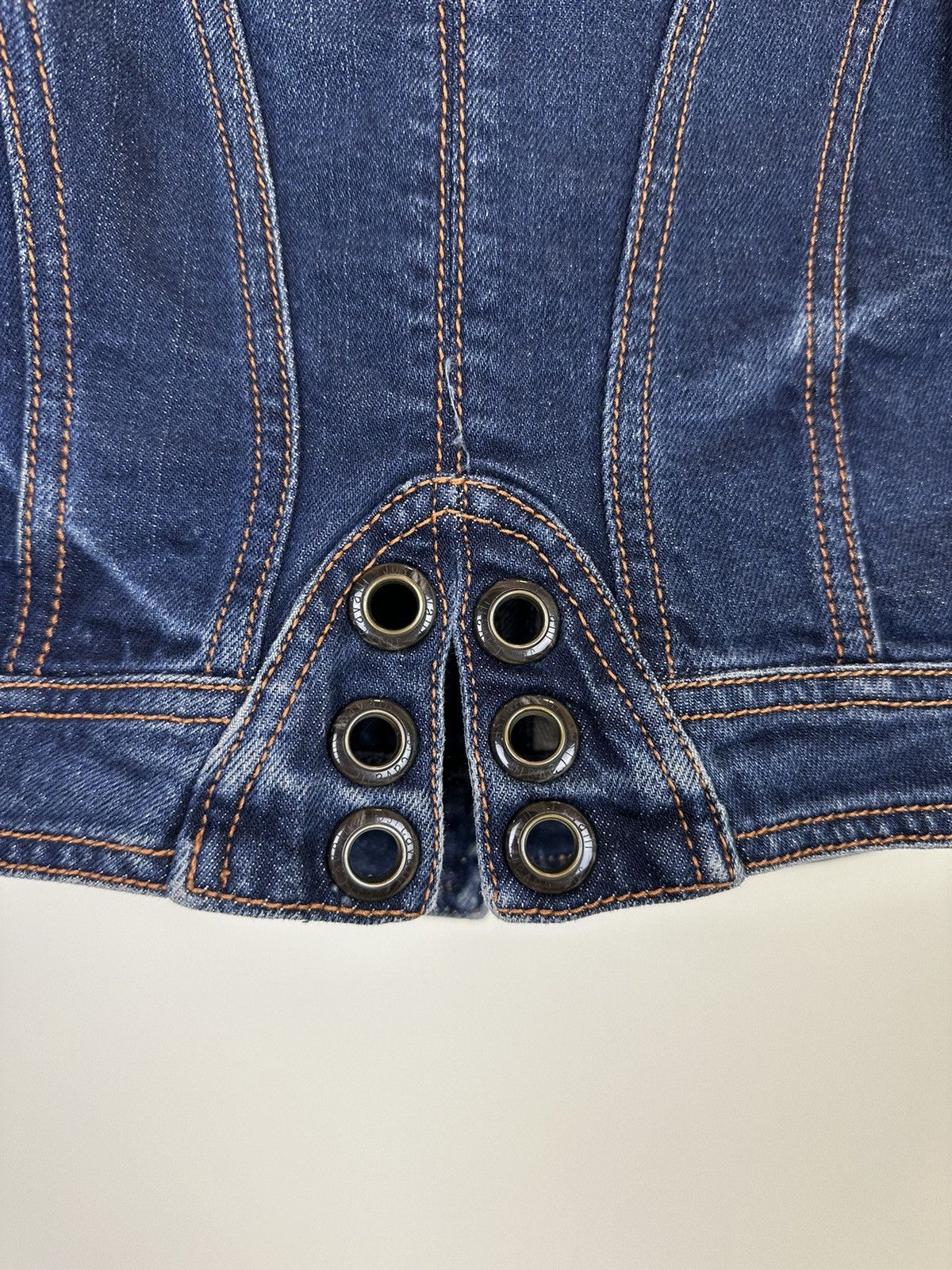 Just Cavalli × Roberto Cavalli × Vintage Just Cavalli denim vintage jacket blue biker moto cropped Size XS / US 0-2 / IT 36-38 - 15 Thumbnail