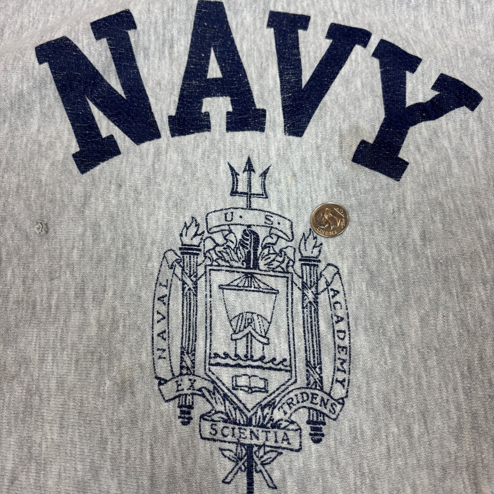 Mvp × Vintage VTG 80s US Navy Naval Academy Crest Pro Weave Sweatshirt Lg Size US L / EU 52-54 / 3 - 9 Thumbnail