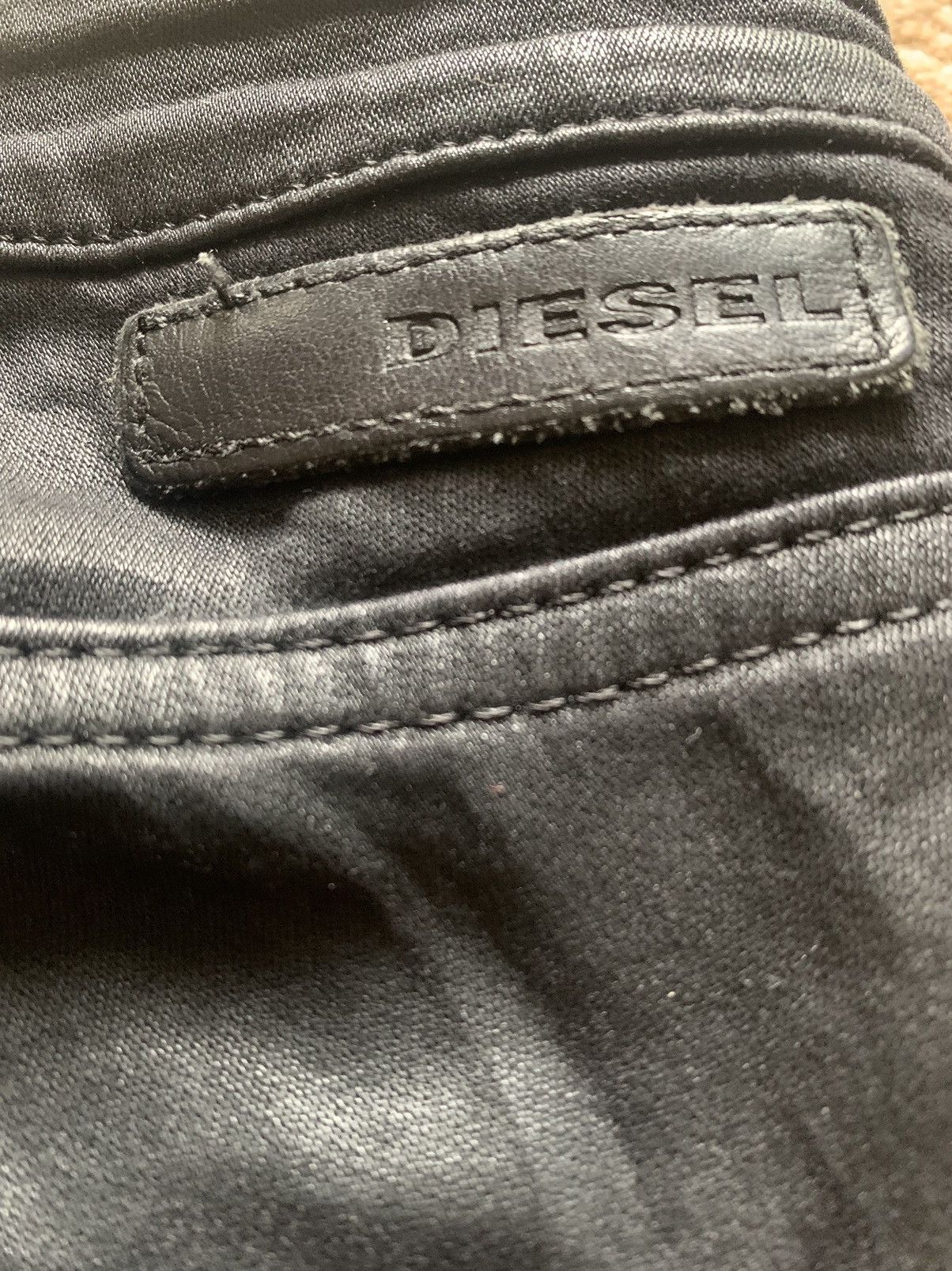 Diesel Black Gold DISTRESSED WAX DENIM COWHIDE LEATHER SLIM FIT Size US 30 / EU 46 - 18 Thumbnail