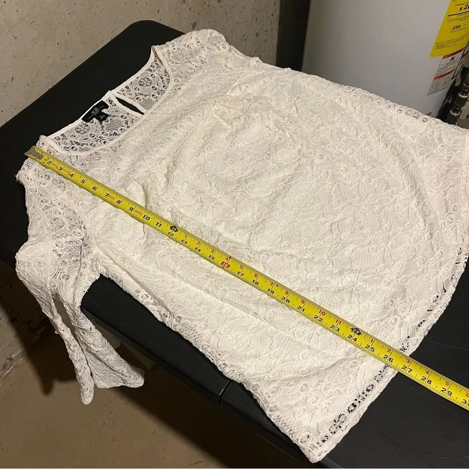 Other AGB Lace Top 1X Off White Flare 3/4 Bell Sleeve Blouse NWT Size XL / US 12-14 / IT 48-50 - 10 Thumbnail