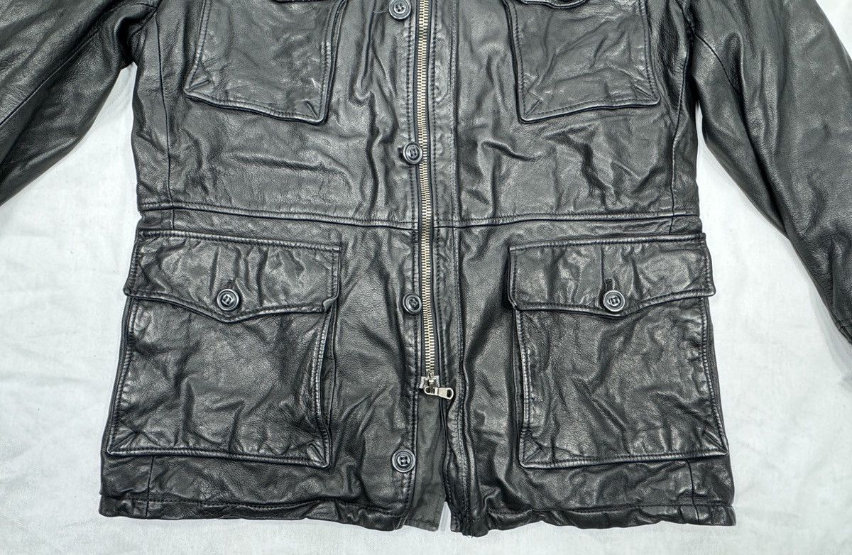Vintage Compagnia Delle Pelli Military Motorcycle Leather Jacket Size US XXL / EU 58 / 5 - 4 Thumbnail