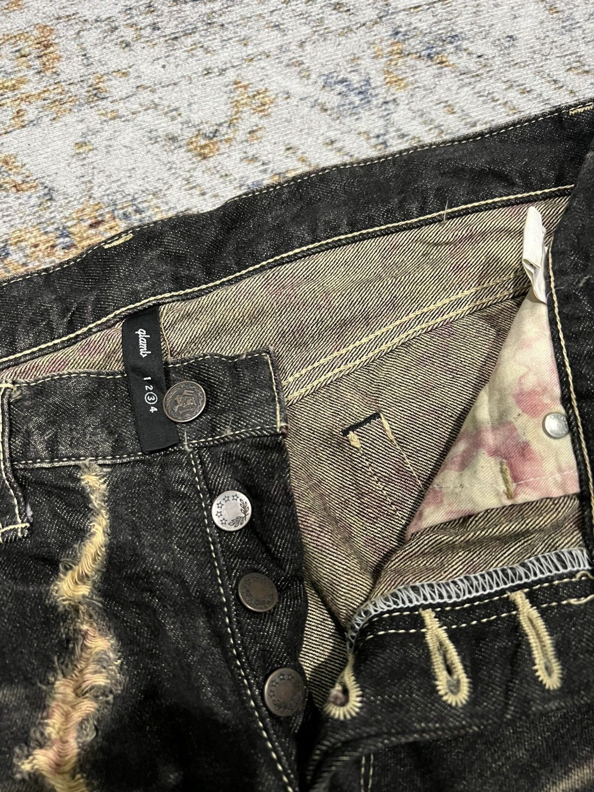 Japanese Brand × Vintage Glambs Japan Mudwash Distressed Denim Size US 33 - 6 Thumbnail