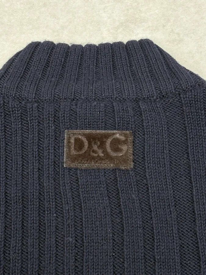 Dolce & Gabbana 2000s Dolce & Gabbana Navy Wool Zip-Up Sweater Size US S / EU 44-46 / 1 - 10 Thumbnail