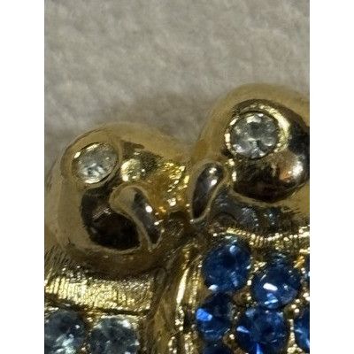 The Unbranded Brand Gold Tone Double Parrot Pin Blue Rhinestone Love Birds Tropi Size ONE SIZE - 3 Thumbnail