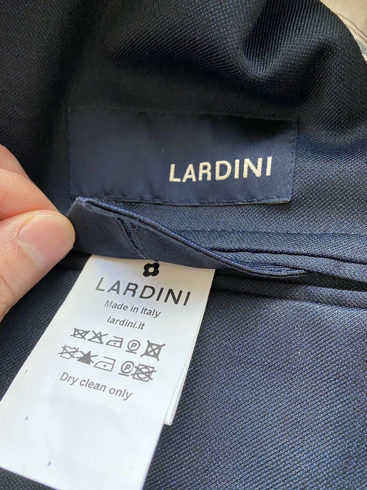 Lardini LARDINI Navy Blue Two-Piece Single Breasted Wool Suit Size 36R - 4 Thumbnail