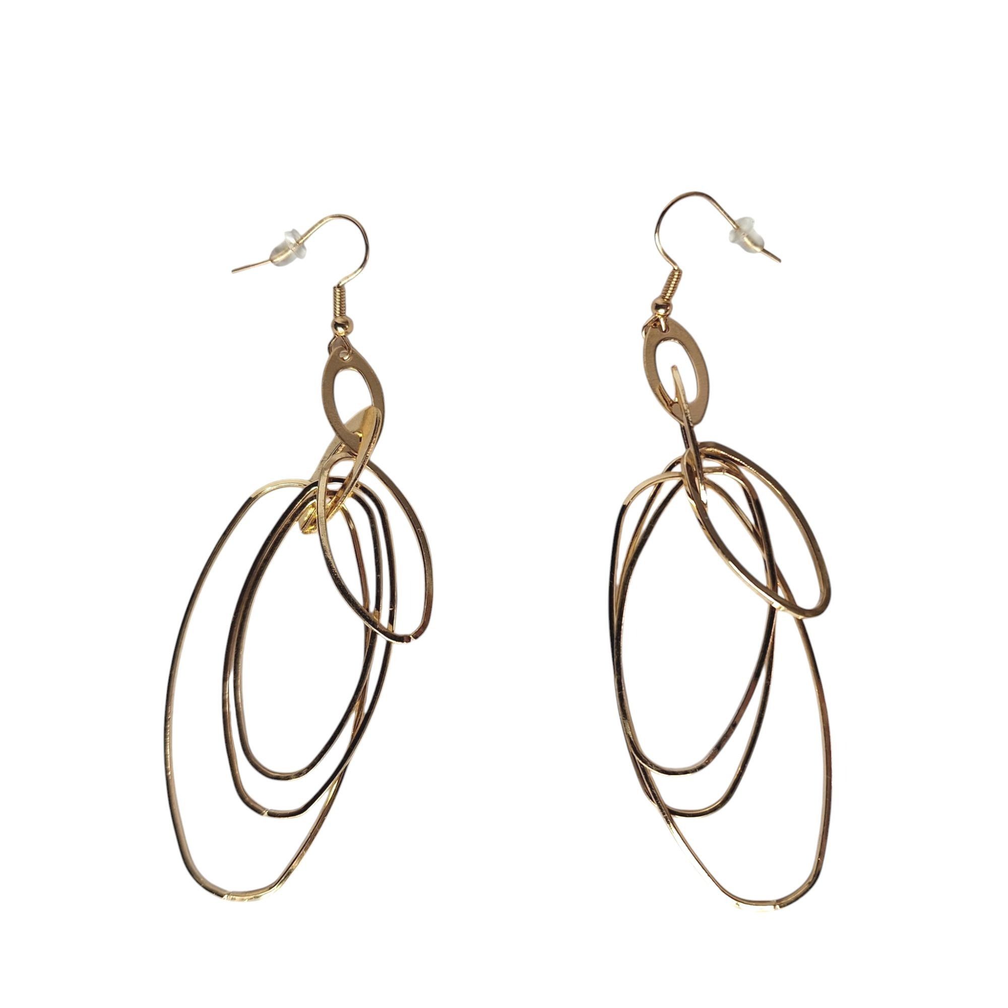 Other Gold Tone Multi Layer Open Oval Dangle Drop Earrings Mob Wif Size ONE SIZE - 2 Thumbnail