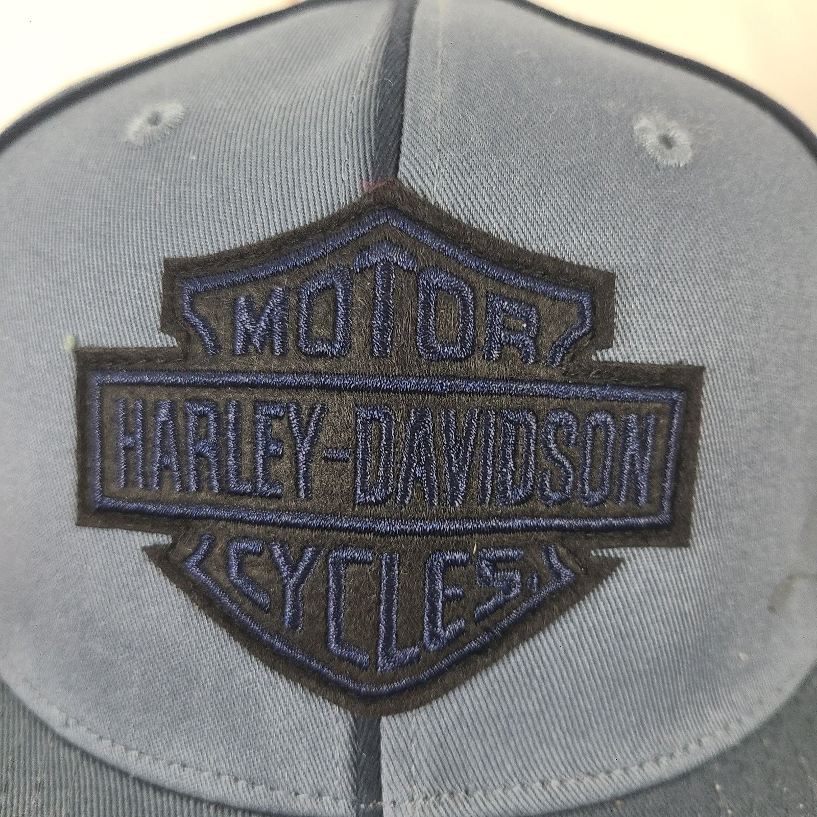 Harley Davidson Harley Davidson Motor Cycle Fitted Hat Size 7 1/4" Woven Bl Size ONE SIZE - 3 Thumbnail