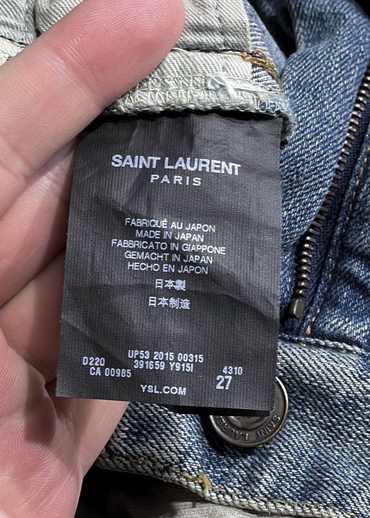Saint Laurent Paris Saint Laurent D02 Distressed Light Blue Skinny Jeans Size US 27 - 8 Thumbnail