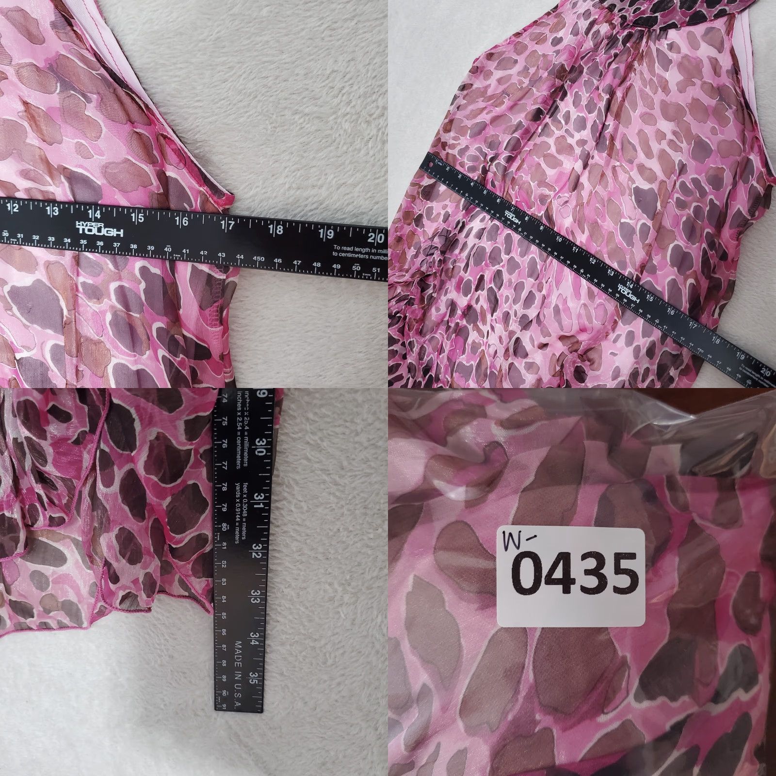 Vintage VINTAGE OB2-12 Dress Womens M Pink Animal Print Ruffle Bubble Hem Sleeveless Size M / US 6-8 / IT 42-44 - 8 Thumbnail