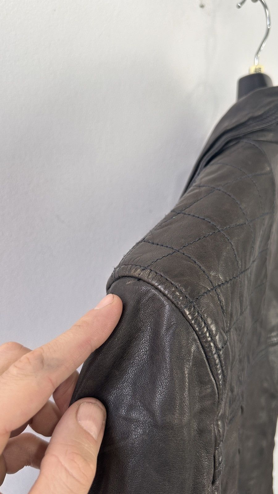 Allsaints AllSaints Conroy Men Leather Biker Jacket Quilted Double Zip Size US L / EU 52-54 / 3 - 17 Thumbnail