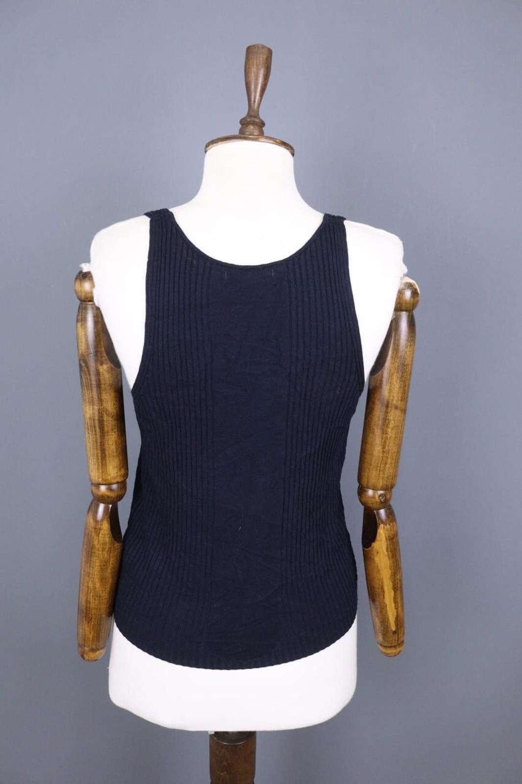 Designer Ivko Knitted Camisole Structure Pattern Shirt Blouse Size S Size S / US 4 / IT 40 - 8 Thumbnail