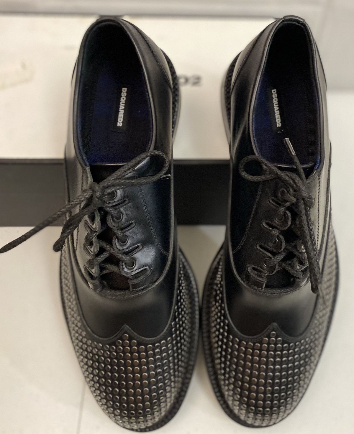 Dsquared2 Dsquared2 🇮🇹 Black Leather Metalhead Wingtip Derby 12 NEW Size US 12 / EU 45 - 13 Thumbnail
