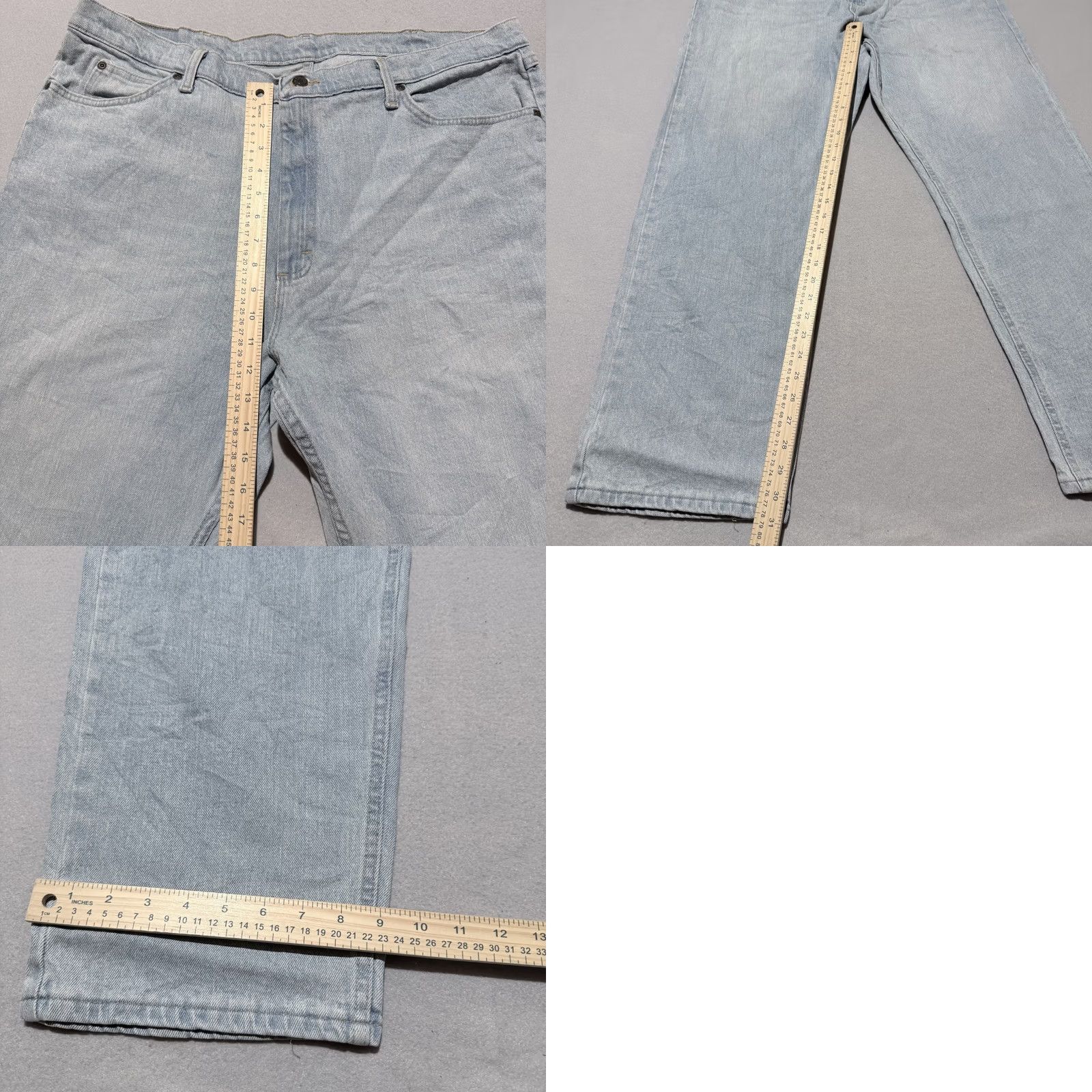 Wrangler Wrangler Jeans Mens Light Wash Denim Stretch Pocket Relaxed Fit Straight - 40x32 Blue Mens Size US 40 / EU 56 - 9 Thumbnail