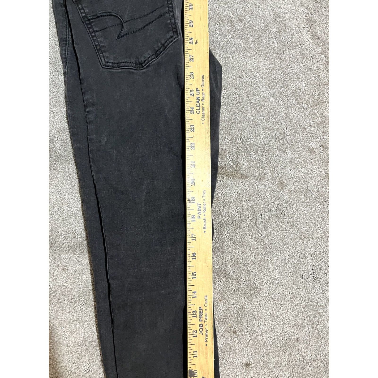 American Eagle Outfitters American Eagle Black Super Stretch Mid Rise Jegging Pants 2 Short Solid Womens Fit Denim 90s? Size 26" / US 2 / IT 38 - 6 Thumbnail