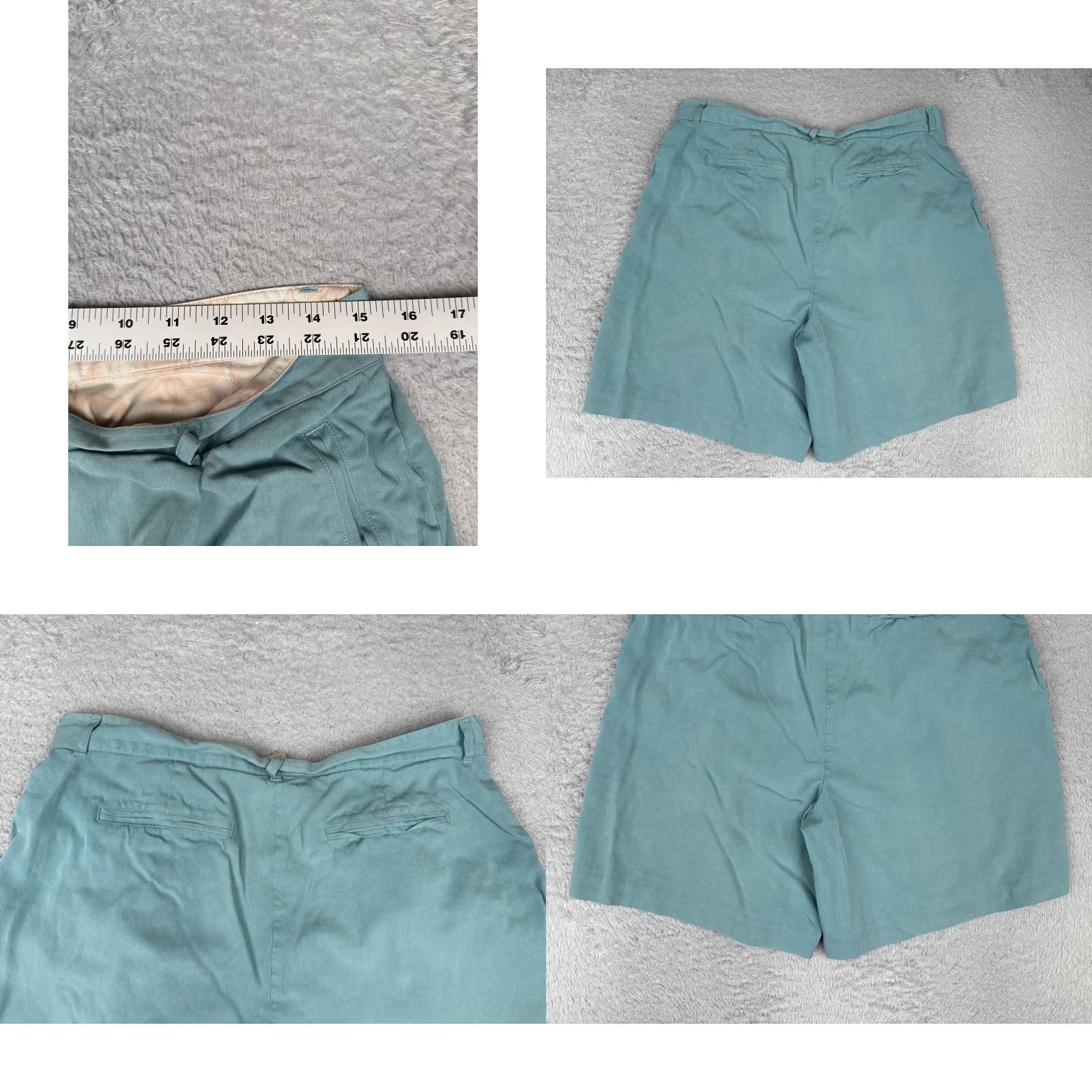 Tommy Bahama Tommy Bahama Shorts 12 Green 100% Silk Pleated Dressy Casual Herringbone Womens Size 34" / US 12 / IT 48 - 9 Thumbnail