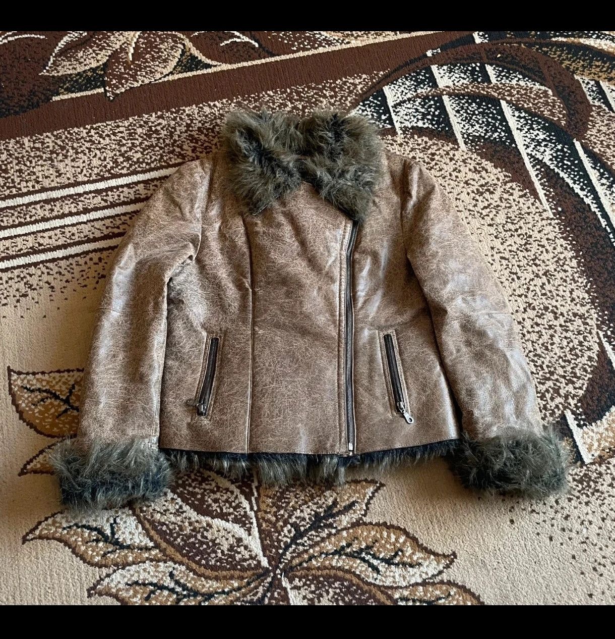 Other brown y2k biker jacket with faux fur Size M / US 6-8 / IT 42-44 - 1 Thumbnail