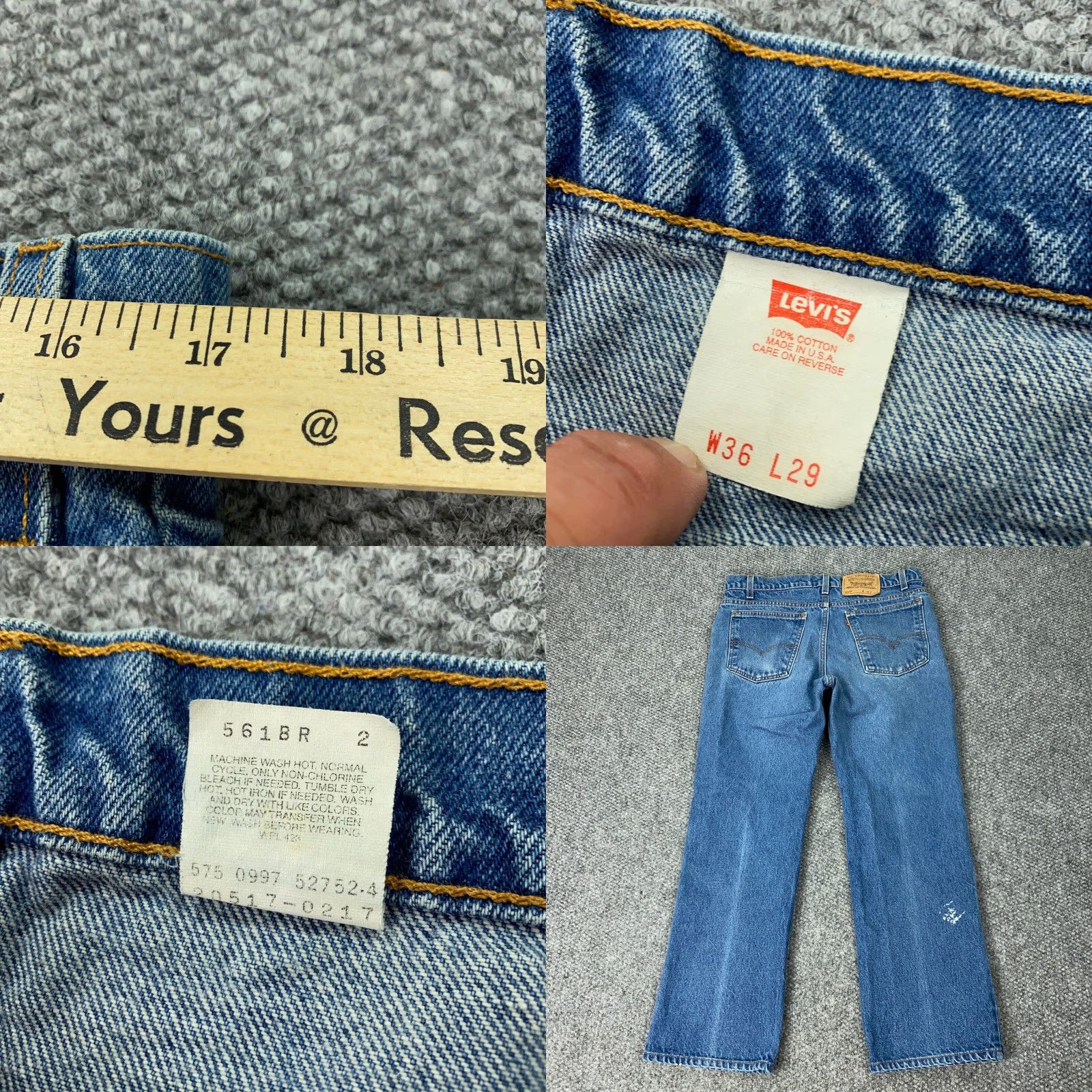 Levi's VINTAGE Levi's 517 Jeans Mens 36x28 Denim Bootcut Distressed 90s USA Size US 34 / EU 50 - 8 Thumbnail