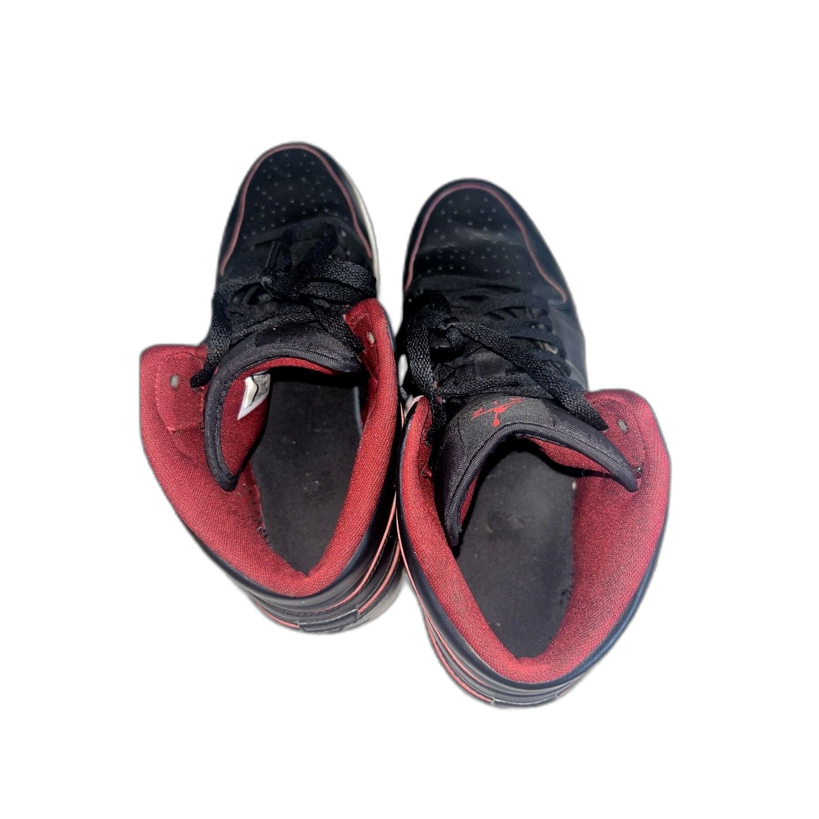 Jordan Brand Air Jordan 1 Mid Black Red 554724-028 Basketball Shoes Athle Size US 12 / EU 45 - 2 Thumbnail