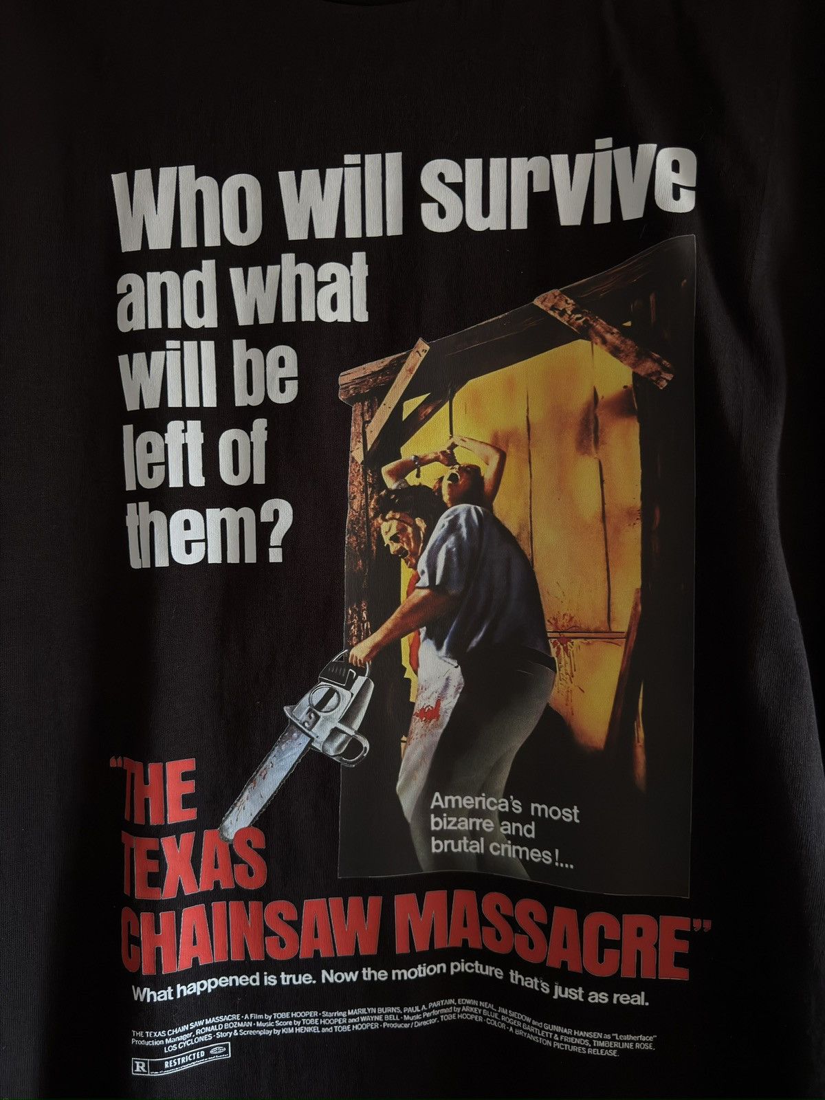Expert Horror The Texas Chainsaw Massacre 1973 Film Tee – (Heavyweight) Size US M / EU 48-50 / 2 - 4 Thumbnail
