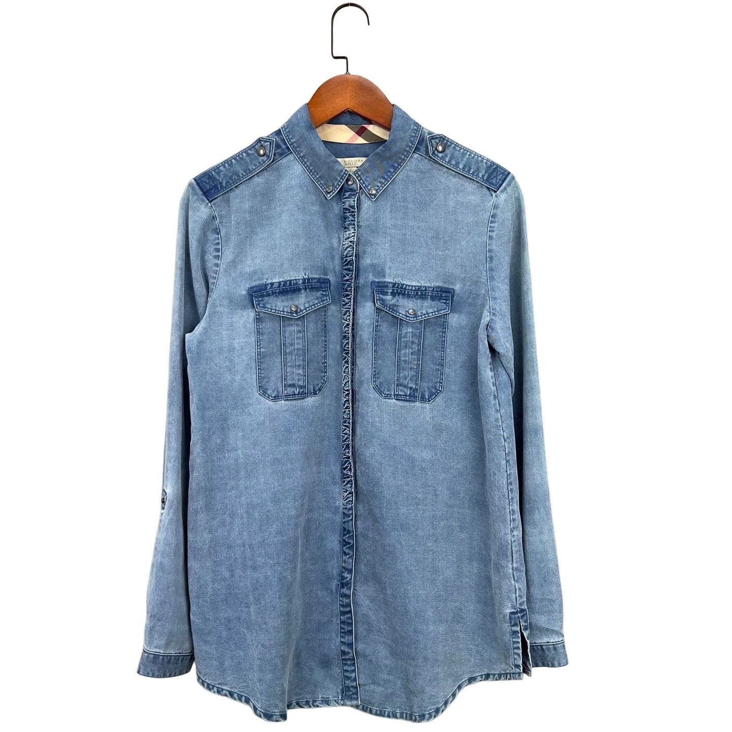 Burberry Burberry Denim Button Up Shirt Size S Size S / US 4 / IT 40 - 1 Thumbnail