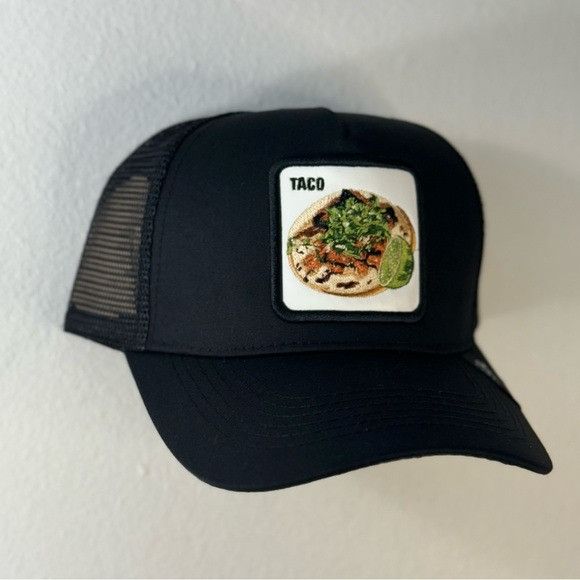 Designer NEW TACO PATCH BLACK TRUCKER CAP HAT TACO TUESDAY Size ONE SIZE - 2 Thumbnail