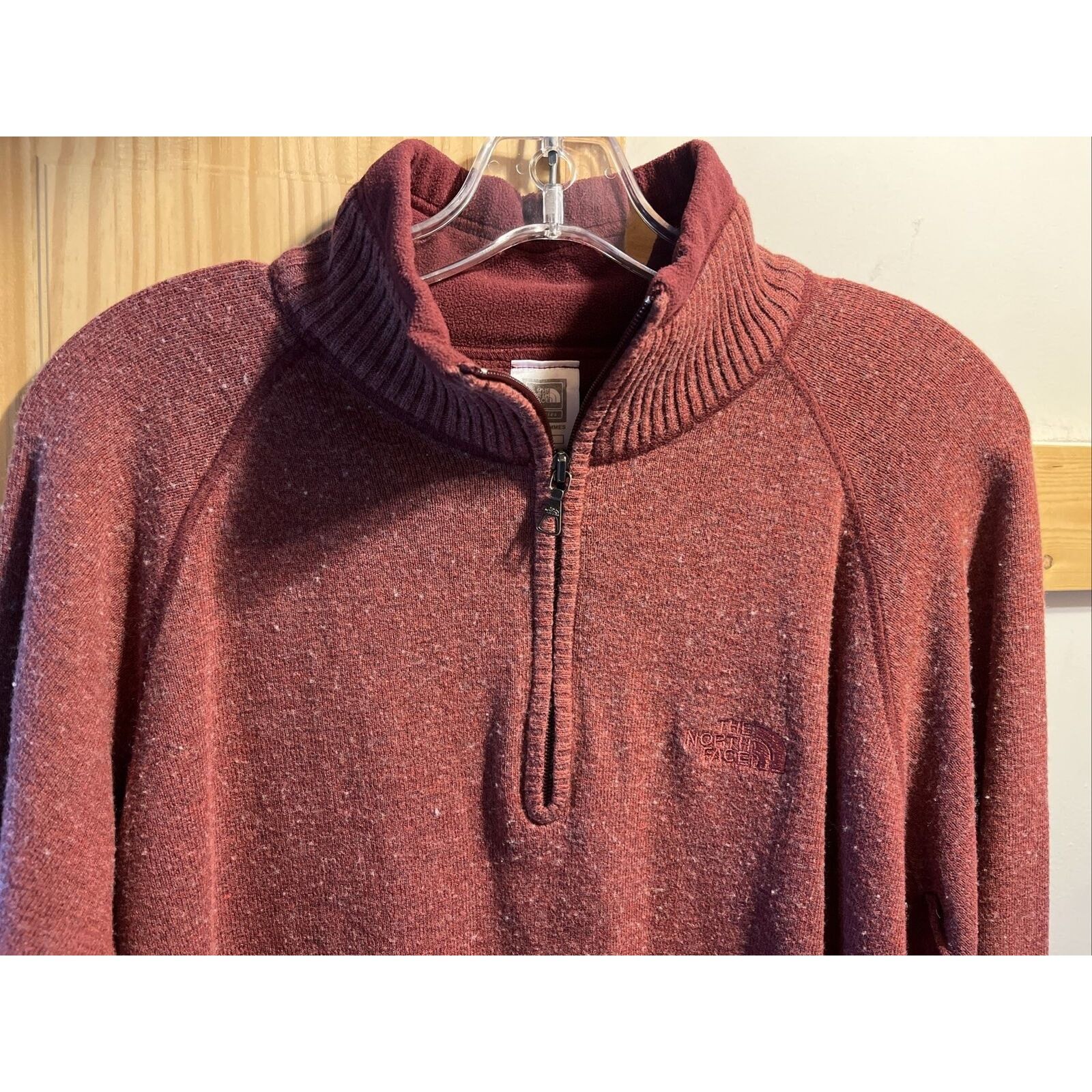 The North Face The North Face Mens L Red LS Zip Cotton Acrylic Wool Sweater Size US L / EU 52-54 / 3 - 6 Thumbnail