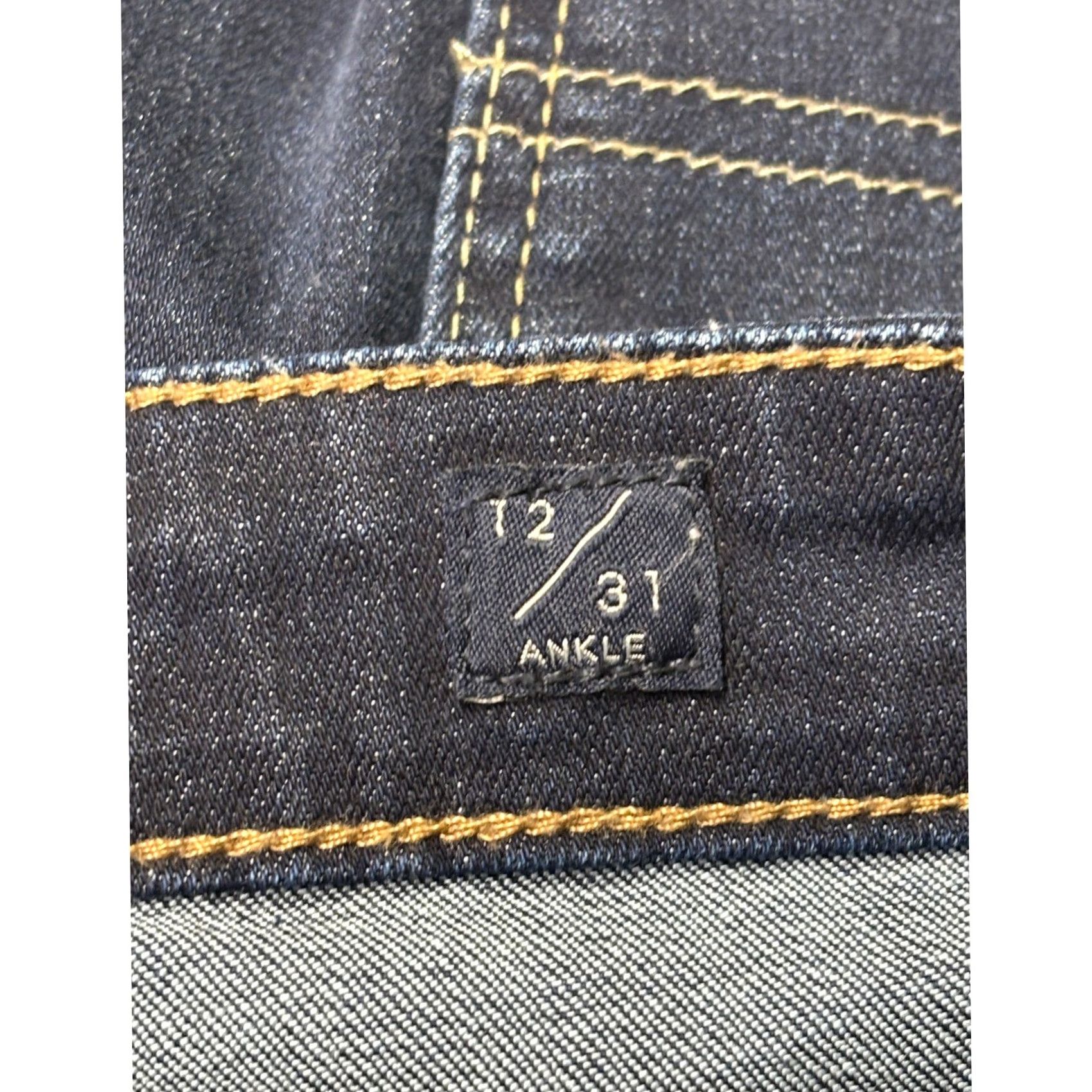 Lucky Brand Lucky Brand Jeans Dark Wash Straight Ankle Mid Rise 31 Women's Jeans 31x28 Slim Pockets Zipper Logo Denim Cotton Blend Spandex Size 24" / US 00 / IT 34 - 6 Thumbnail