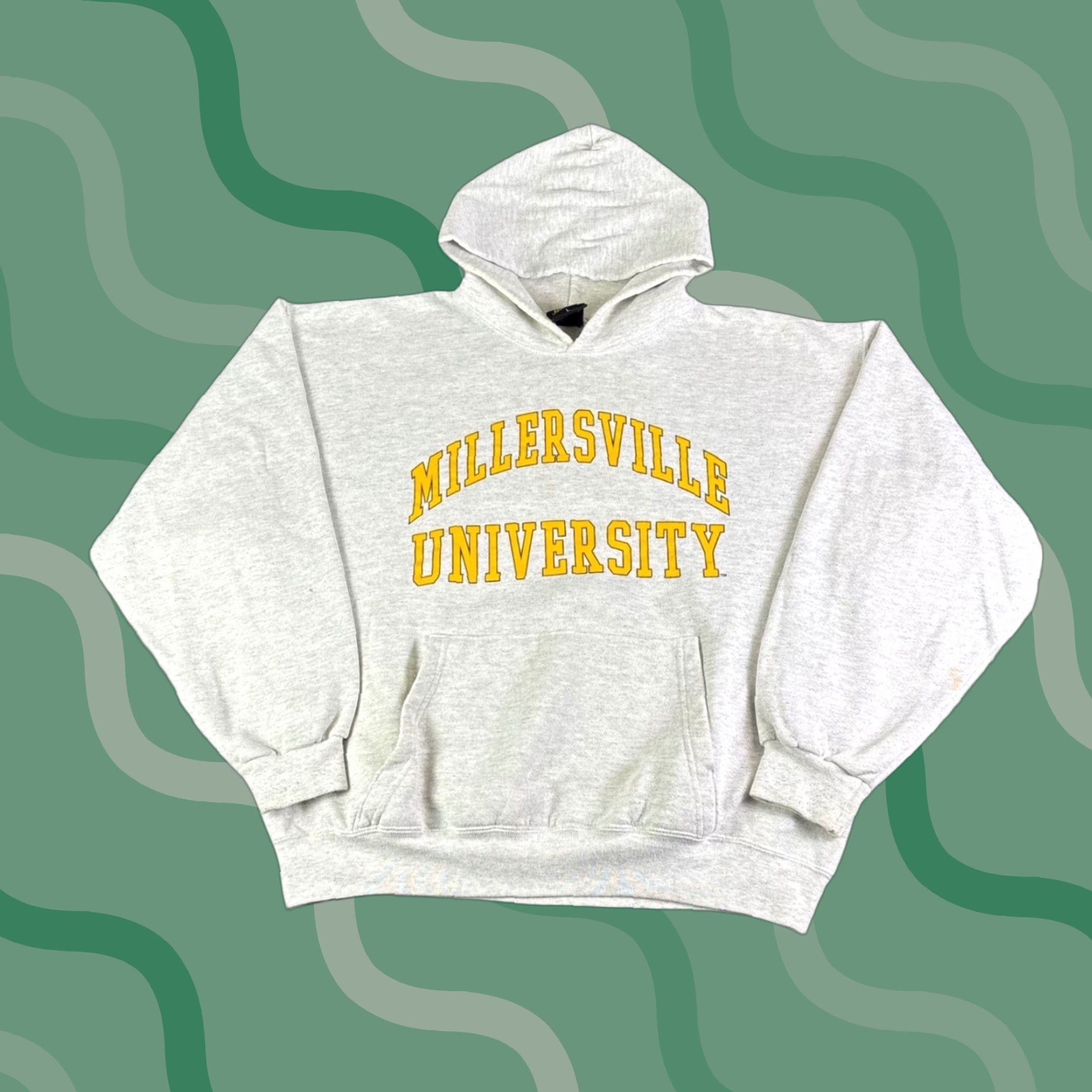 Soffe Soffe Hoodie Mens Large Grey Vintage Fleece Sweatshirt Millersville University Graphic Print Pullover Collared Pockets Logo Size US L / EU 52-54 / 3 - 1 Thumbnail