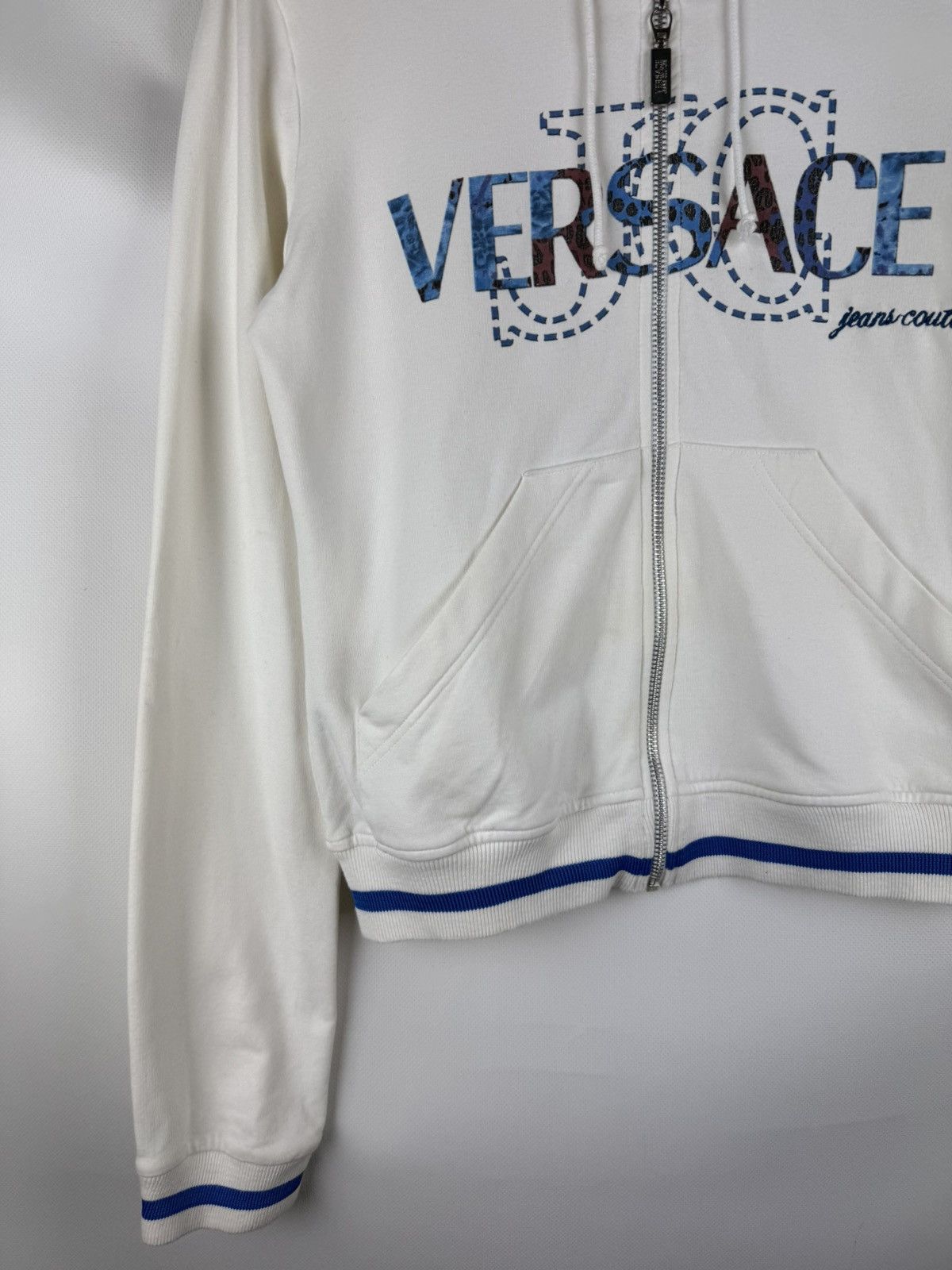 Versace Jeans Couture Versace Jeans Couture Y2K Studded Big Logo Full Zip Hoodie Size S / US 4 / IT 40 - 7 Thumbnail
