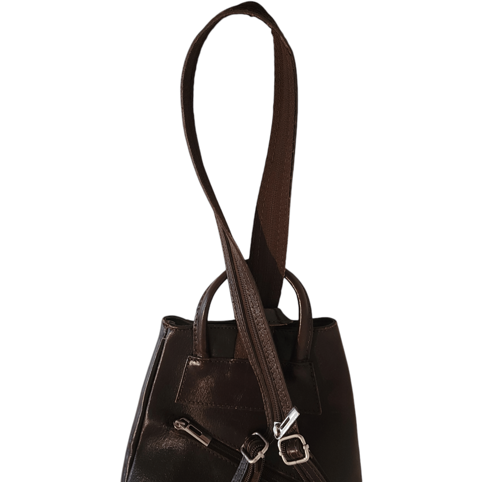NBDN Nobrandedon Vintage Brown Leather Backpack Medium Shoulder Bag Size ONE SIZE - 13 Thumbnail