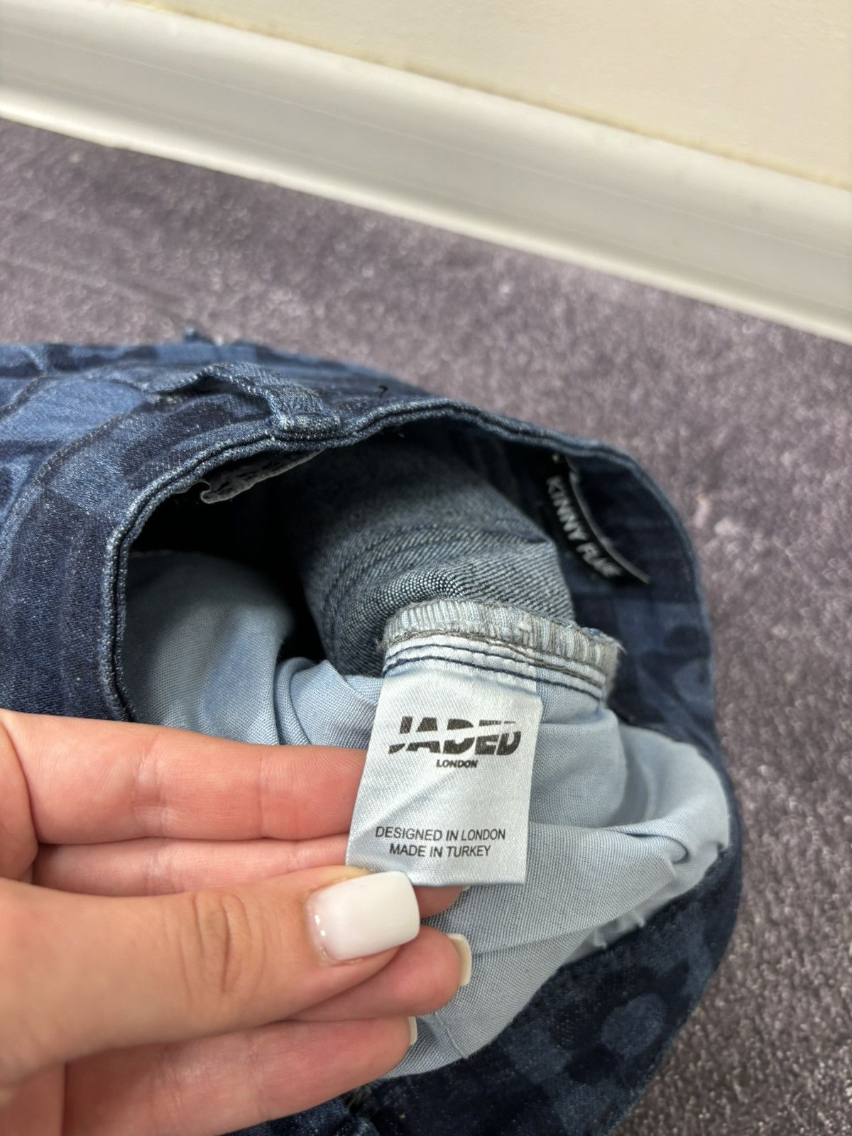 Jaded London Jaded London Women’s Chessboard Blue Hype Flared Denim Jeans Size 30" / US 8 / IT 44 - 10 Thumbnail