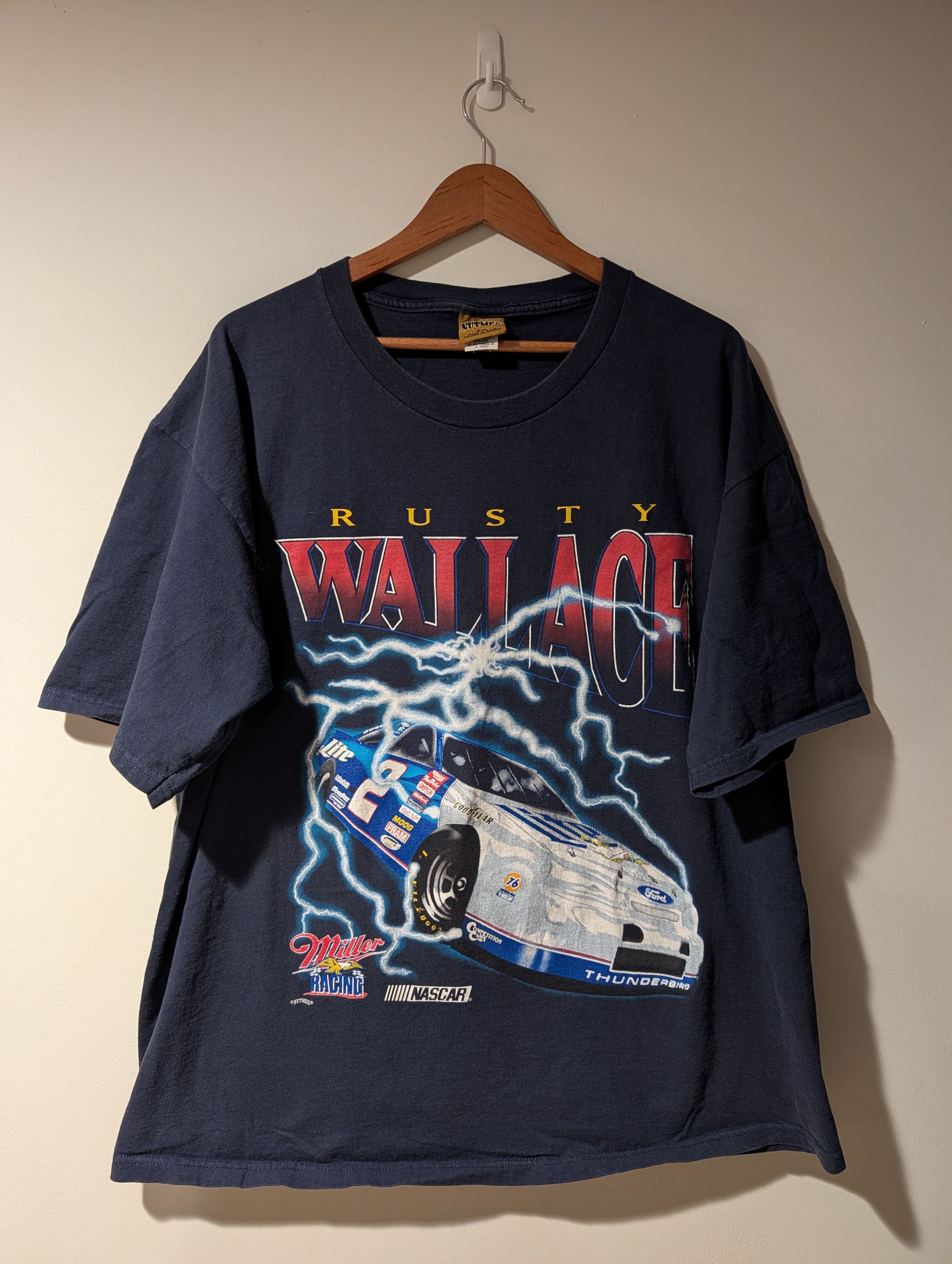 Nutmeg Vintage Rusty Wallace NASCAR Shirt Mens 2XL 90s Lightning Size US XXL / EU 58 / 5 - 1 Thumbnail
