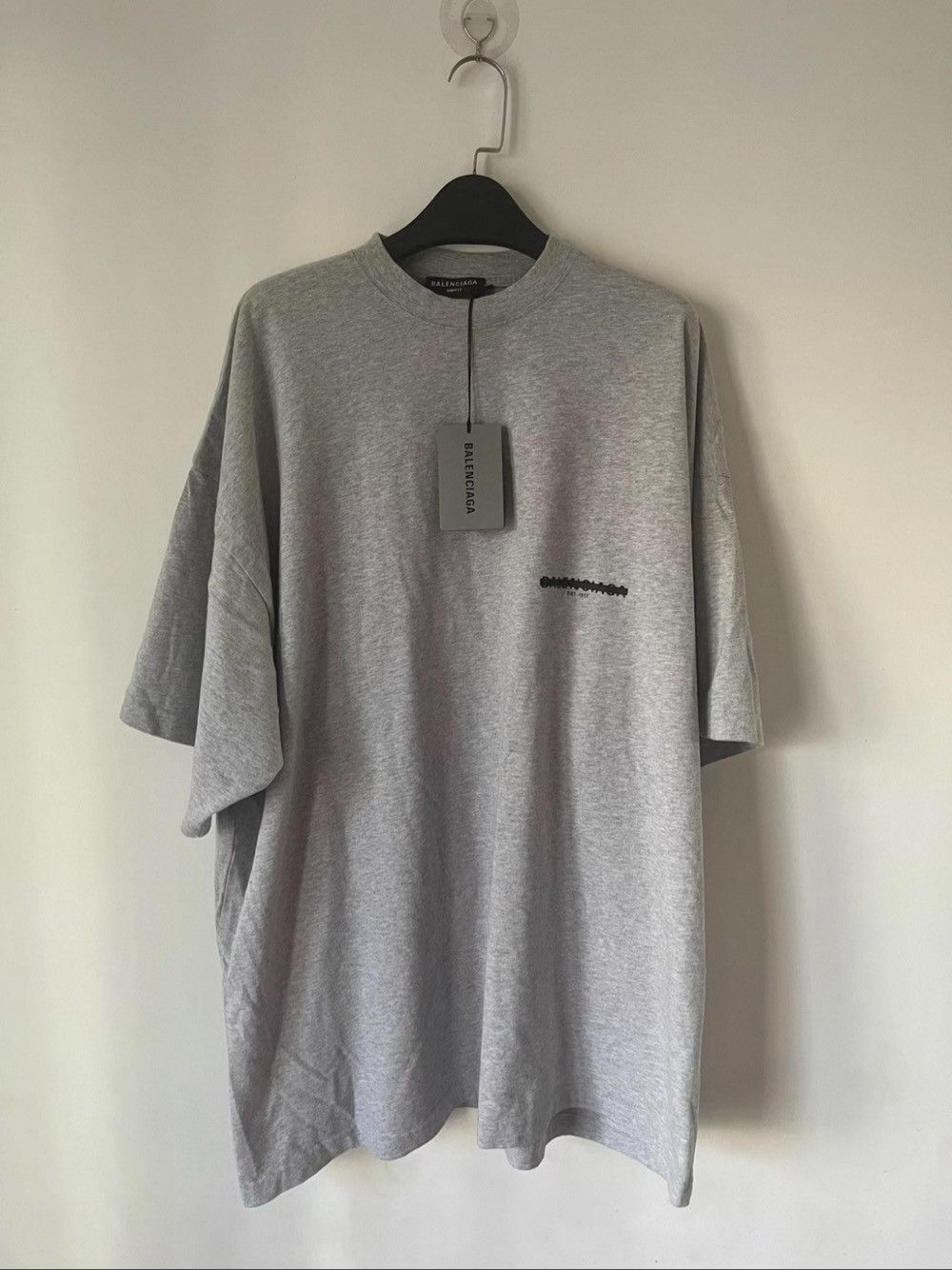 Balenciaga Balenciaga Logo Print T-Shirt Gray Size L Size US L / EU 52-54 / 3 - 1 Thumbnail