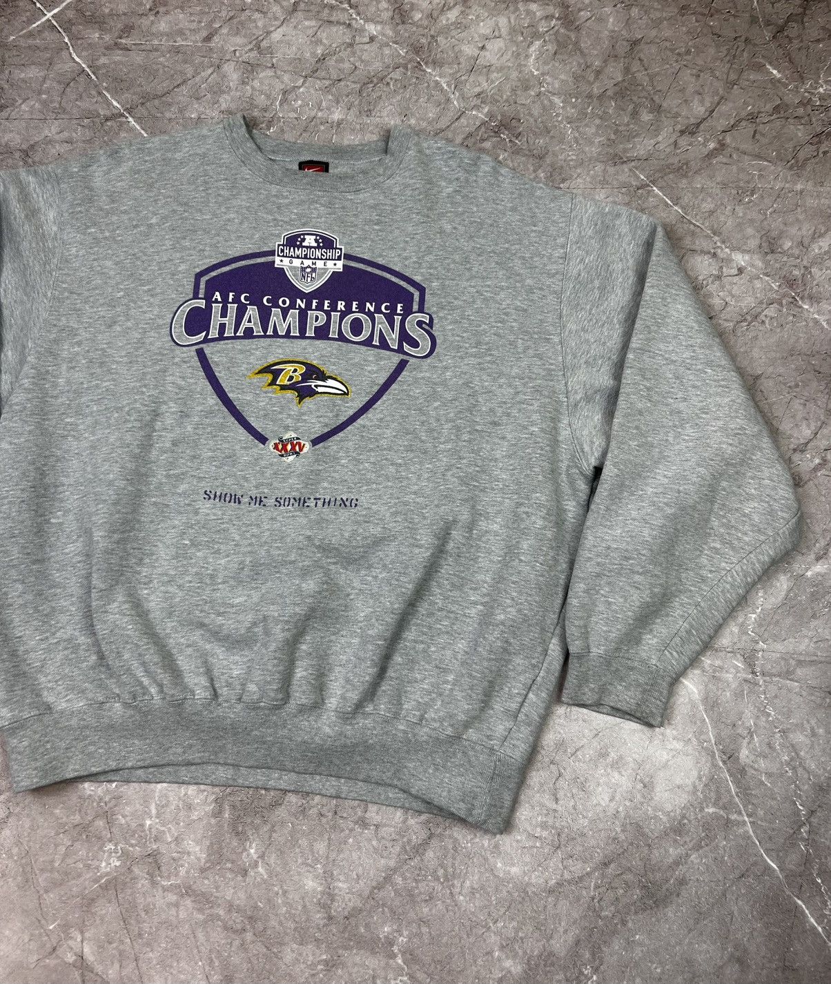 Nike Vintage Y2K Nike Baltimore Ravens Super Bowl XXXV Sweatshirt Size US XL / EU 56 / 4 - 3 Thumbnail