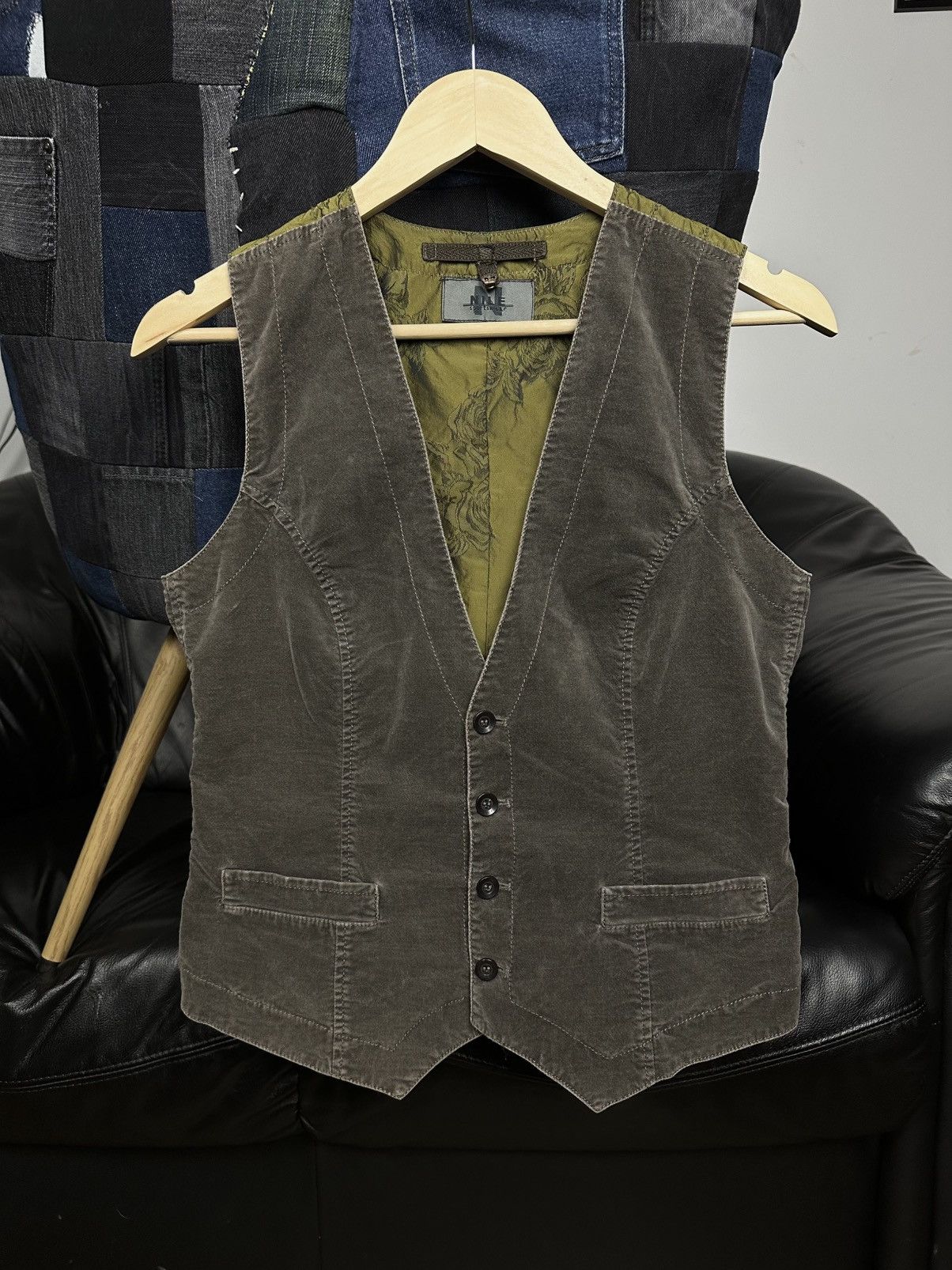 If Six Was Nine y2k froggy green velvet vest with silky back strap Size M / US 6-8 / IT 42-44 - 1 Thumbnail